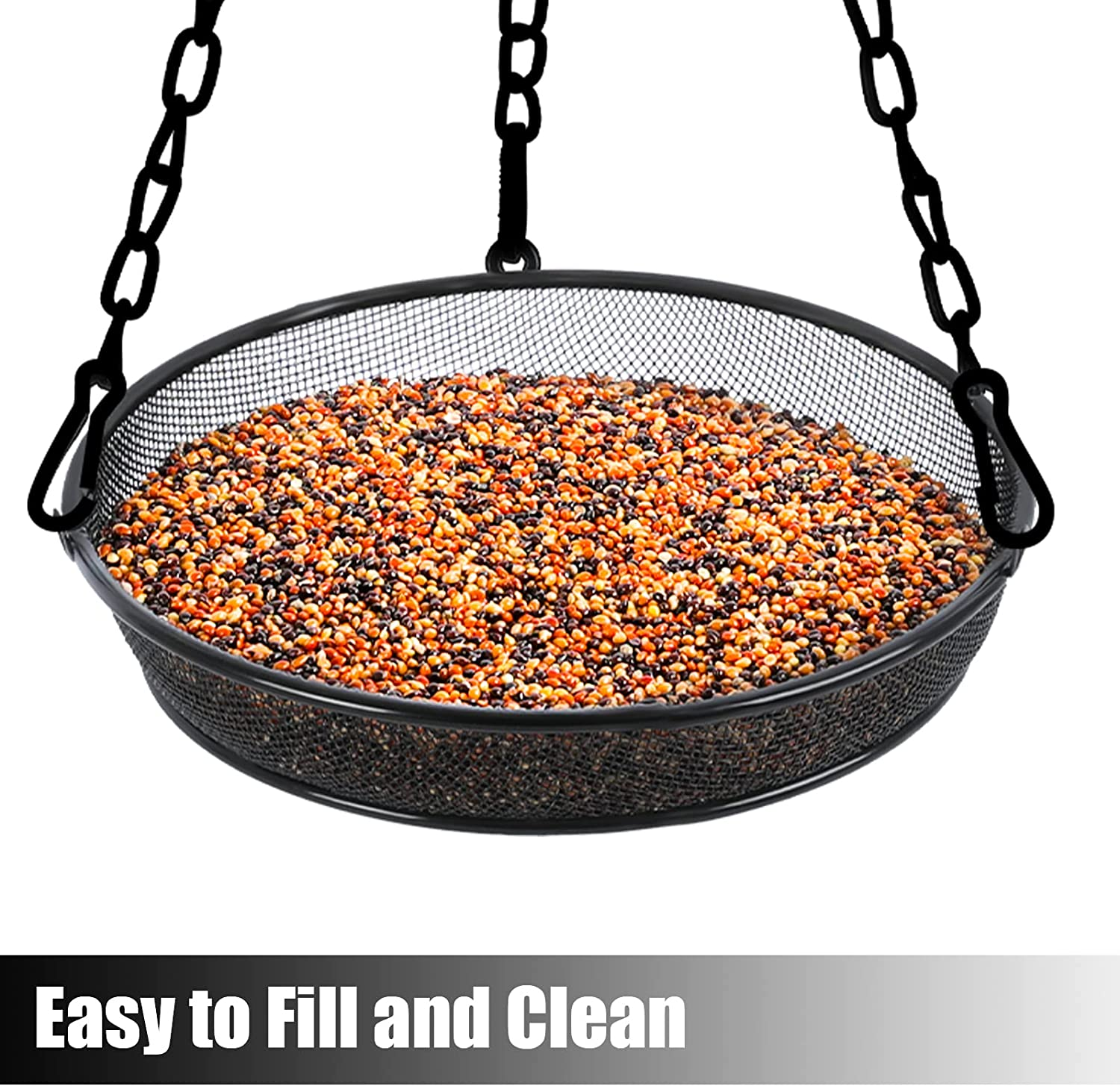 Gtongoko Hanging Bird Feeder Tray, Metal Mesh Platform Feeders for Birds, Outdoor Garden Decoration for Attracting Birds image number 2