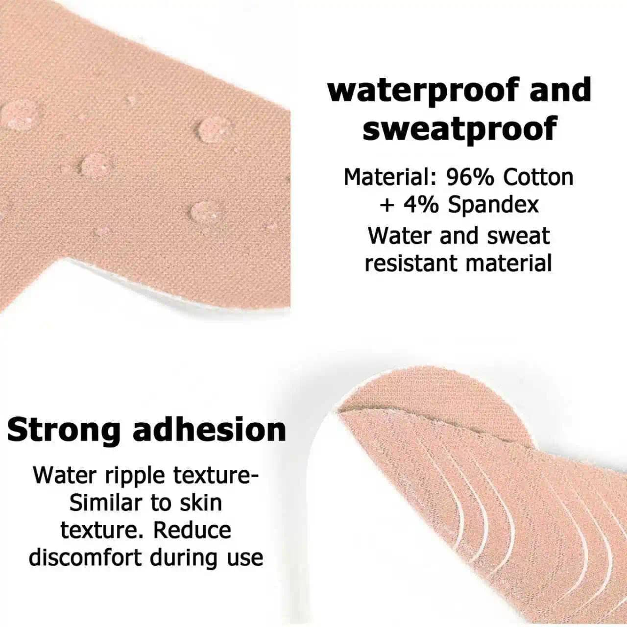 Knee Tapes, 10 Precut Kinesiology Tape Skin-Friendly, Waterproof & Breathable Physio Tape for Knee Support, Joint & Muscle Pain Relief (Skin) - Black image number 5