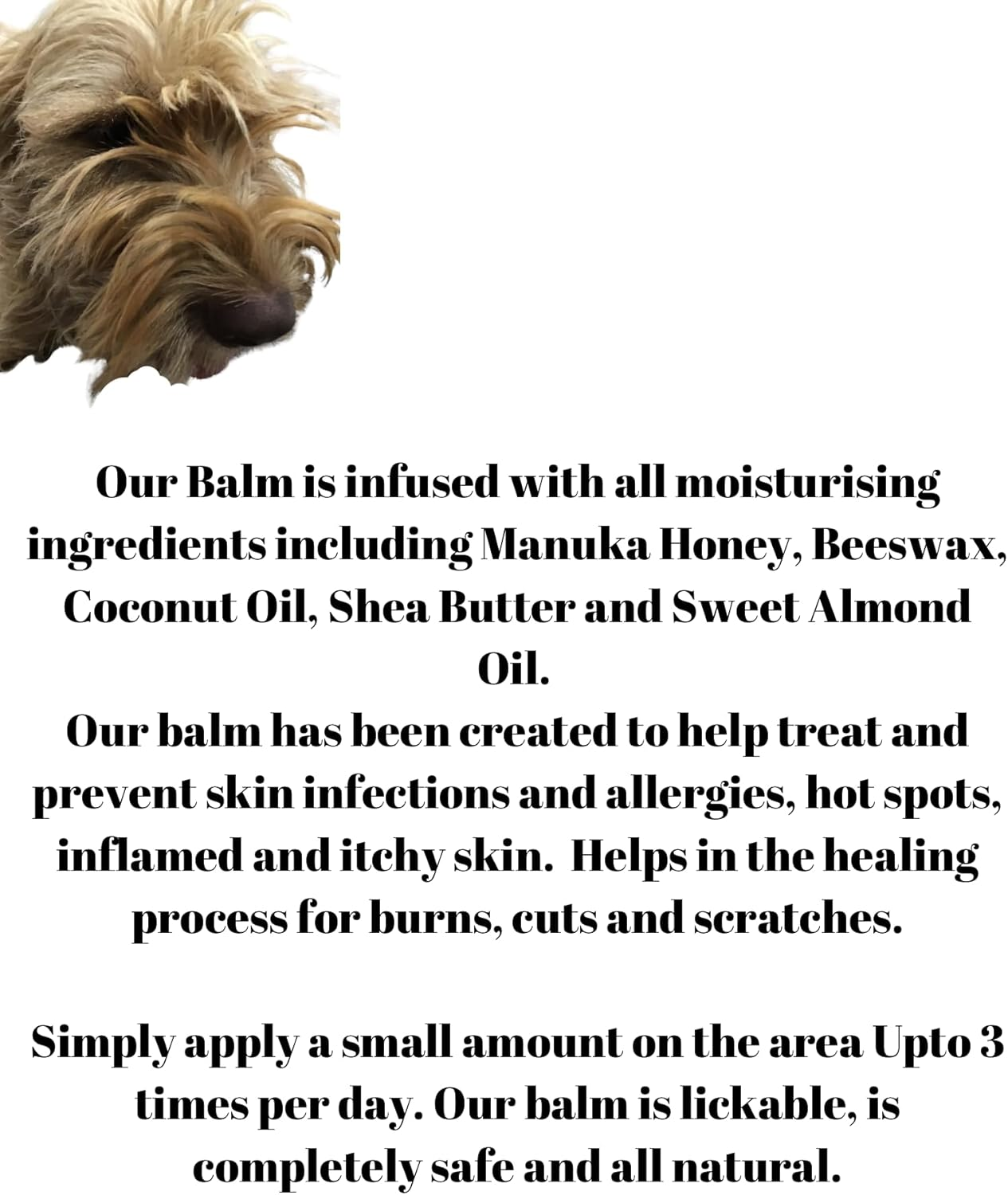 All Natural Dog Buttery Balm with Manuka Honey| Hotspots| Soothes and Moisturises| Relieves Itchy Skin | Dog Nose Balm Skin Balm Paw Balm 30Ml | Manuka Honey Balm image number 1