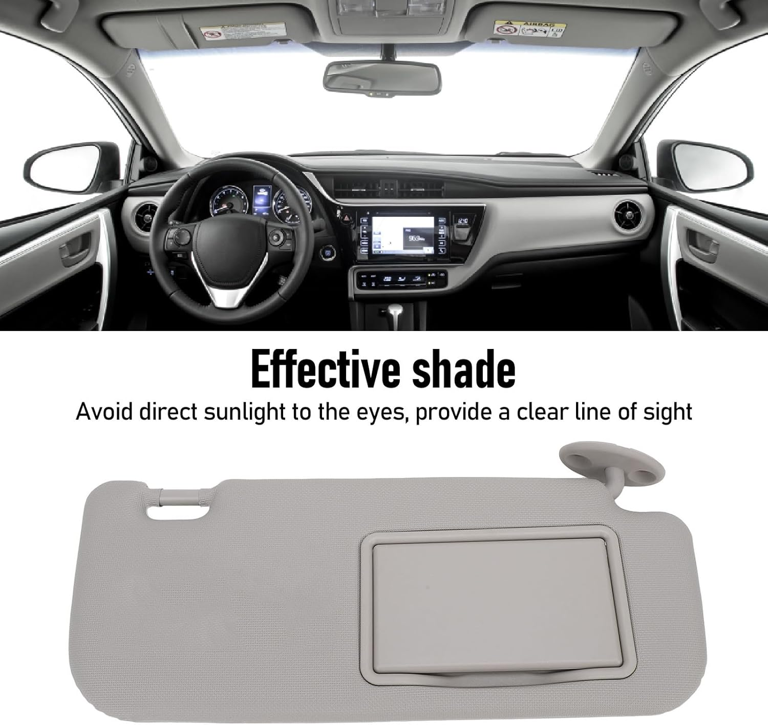 Front Right Side Sun Visor, 74310 02G40 B0 7431002G40B0 Passenger Side Sun Visor Sunshade Interior Accessories with Mirror, Easy Installation, Sunvisor Replacement image number 4