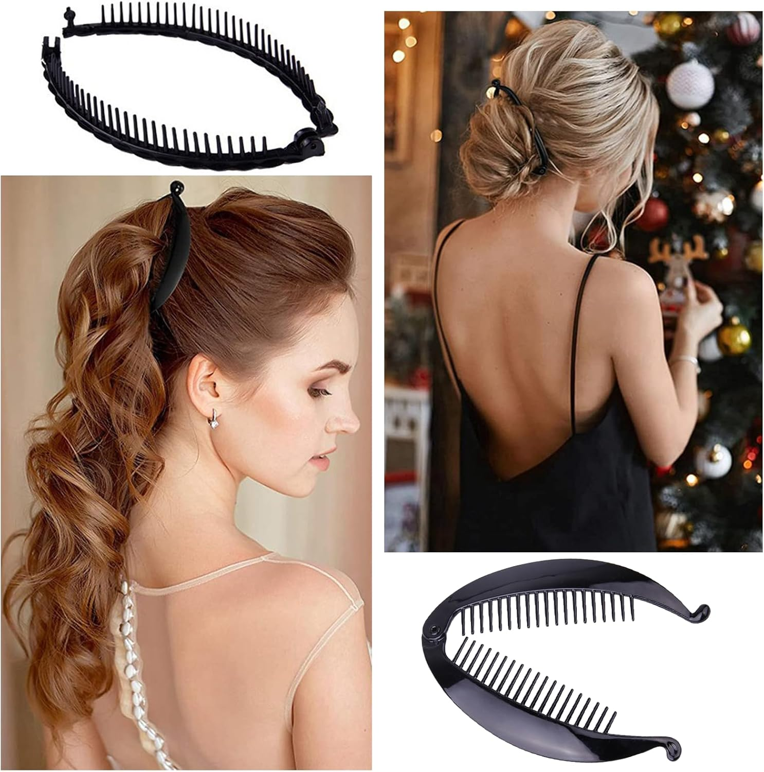 Whaleo Set of 6 Banana Clip Hair Clips Banana Clip Thick Hair Banana Hair Clip Hair Banana Hair Clips Women'S Hair Clip Flat Banana Hair Clip for Women and Girls