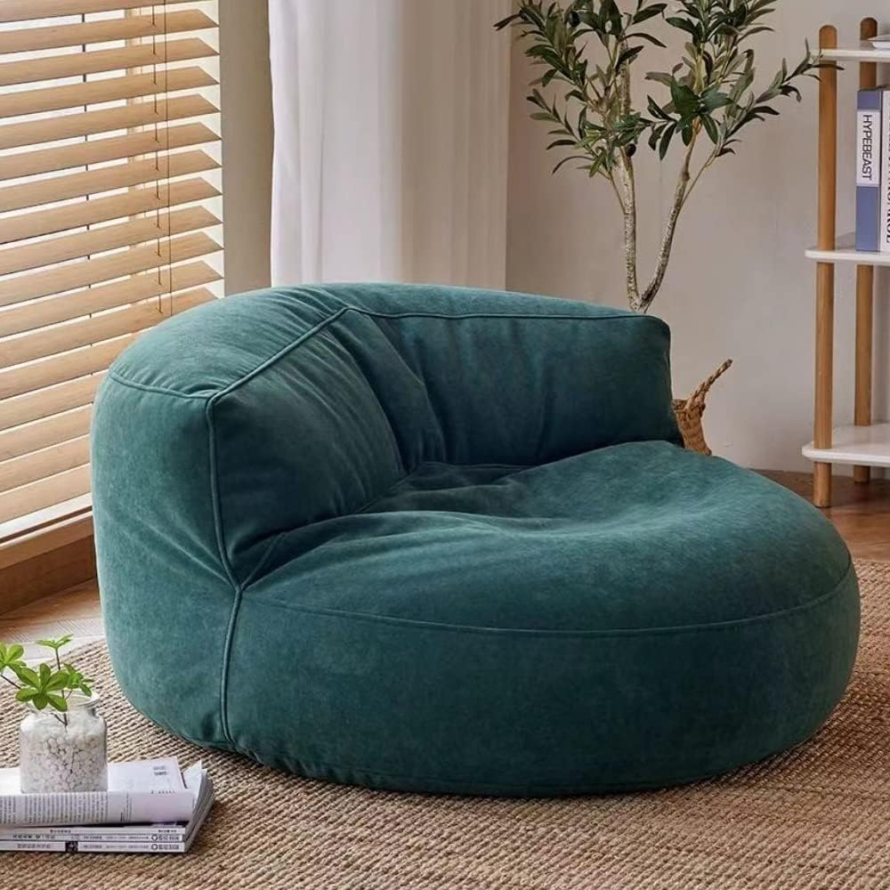 Bean Bags Bean Bag Chair Chenille Bean Bag Cover Washable Ultra Soft Pouf Ottoman No Filler Kids Adults Beanbag Chair Lazy Armchair Couch Floor Seating Living Room Furniture (Color : Gray Green, Siz