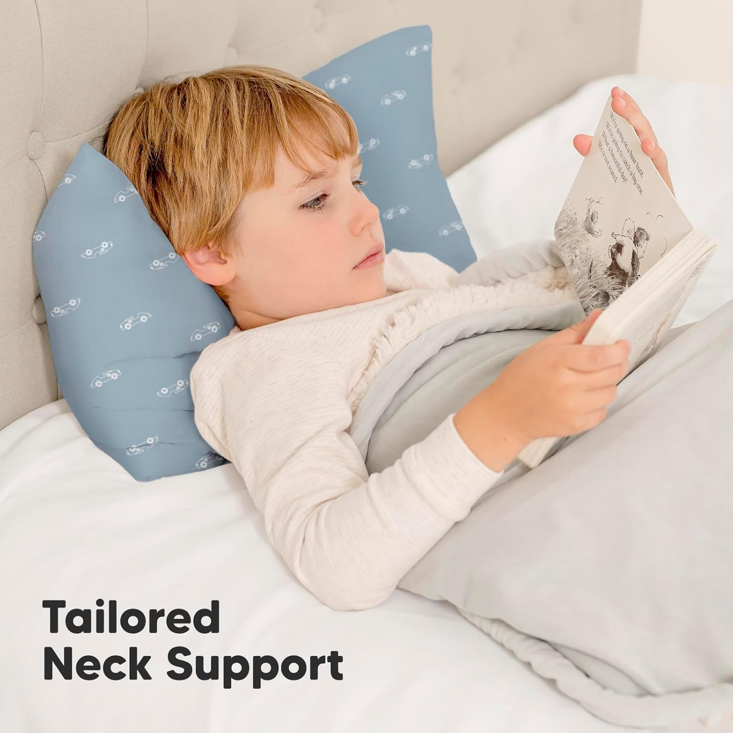 2-Pack Toddler Pillow - Soft Organic Cotton Toddler Pillows for Sleeping - Small Pillow for Kids - Kids Pillows for Sleeping - Kids Pillow for Travel, School, Nap, Age 2 to 5 (Roadsters) image number 5