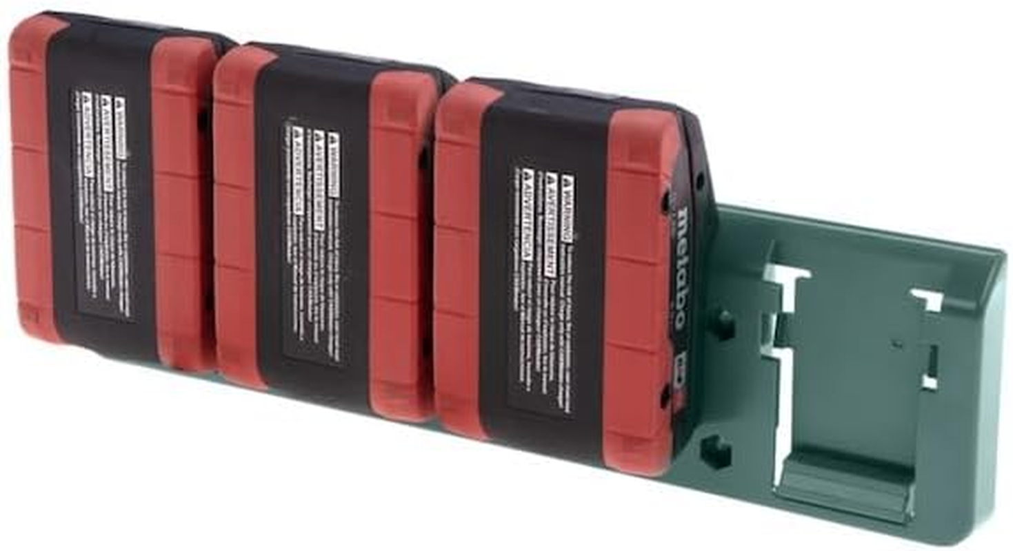 48 Tools Battery Holder Mount for Metabo CAS 18V &ndash; Green Wall Mount with Built-In Locking System &ndash; Secure Storage for Cordless Alliance System Batteries image number 2