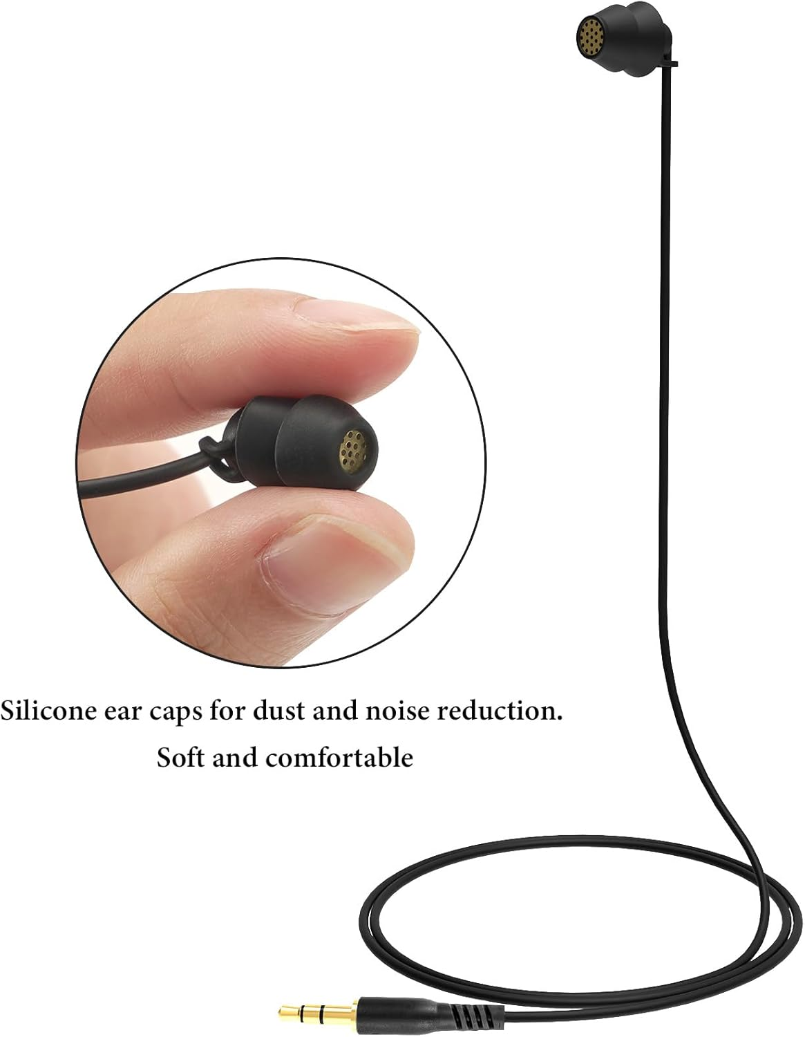 Geekria Sleep Earbuds for Side Sleepers, Wired Stereo to Mono In-Ear Single Earbud, Ultra Soft Lightweight Silicone One Ear Headphone, 3.5Mm Headphone Jack Compatible with Android (Black) image number 4