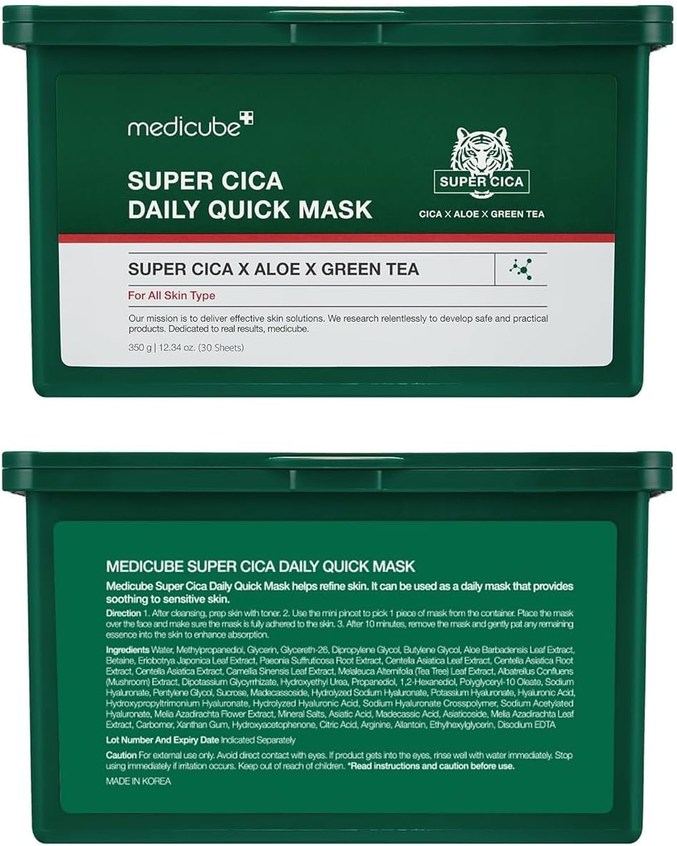 MEDICUBE - Super Cica Daily Quick Mask 30 Mask/Box
