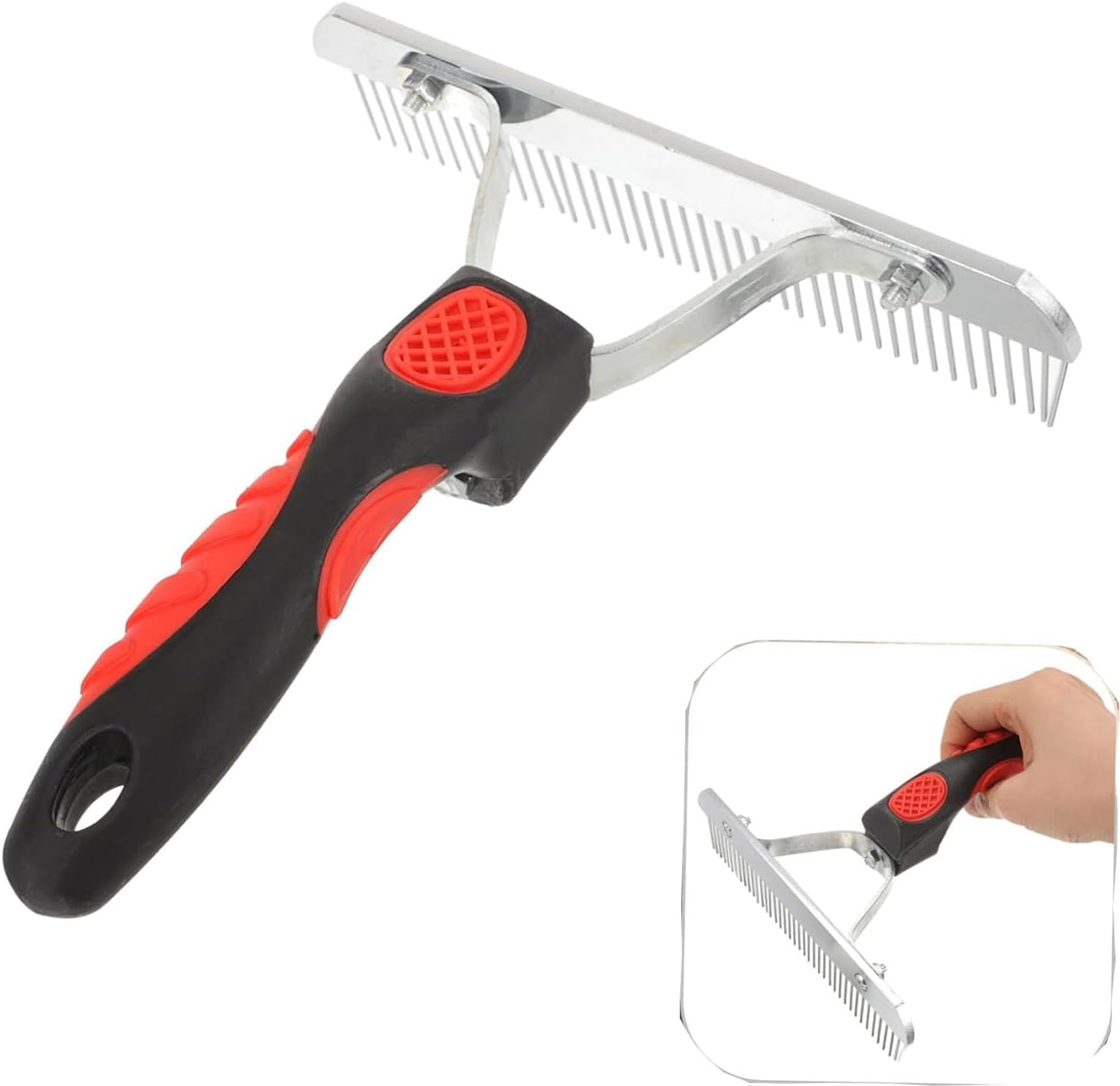 Paifeancodill Cleaning Brush, Horse Sweat Scraper Pet Horse Hair Brush, Horse Nail Rake Comb Steel Comb for Hair, Horse Hair Comb Horse Brush Horse Shedding Comb Horse Hair Brush Pet Dematting Brush image number 4