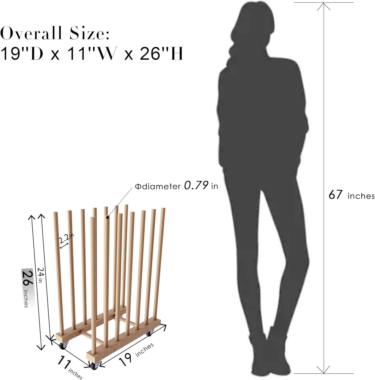 UNZERO Art Storage Rack with Caster Wheels, Wood Storage Stand for Canvas Boards, Panel, Frame, Drawing Board, Printed Matter, Paper Pad, Backing Plate (UN-DD-5D) image number 5