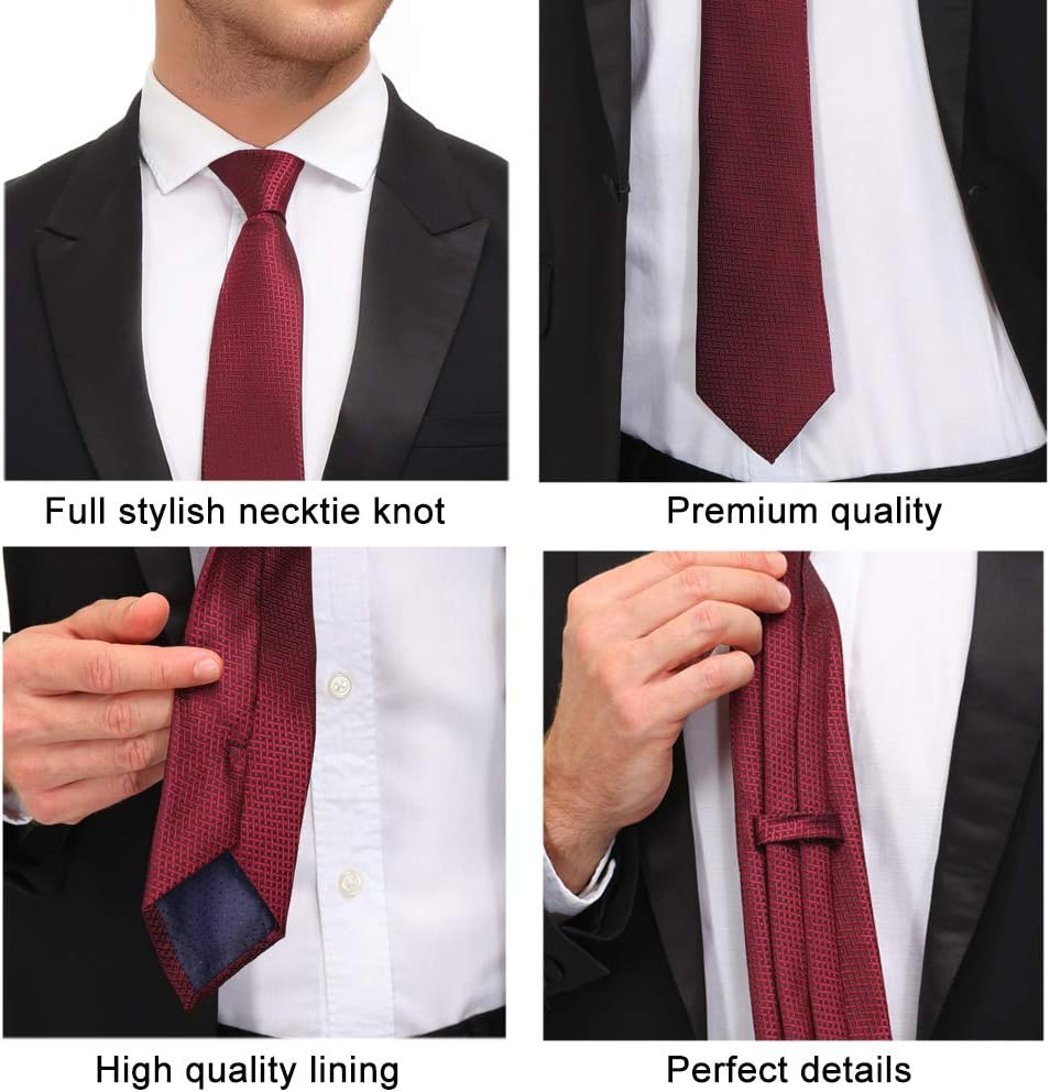 Adulove Men'S Necktie Classic Silk Tie Woven Jacquard Neck Ties 6/9 / 12 PCS image number 2
