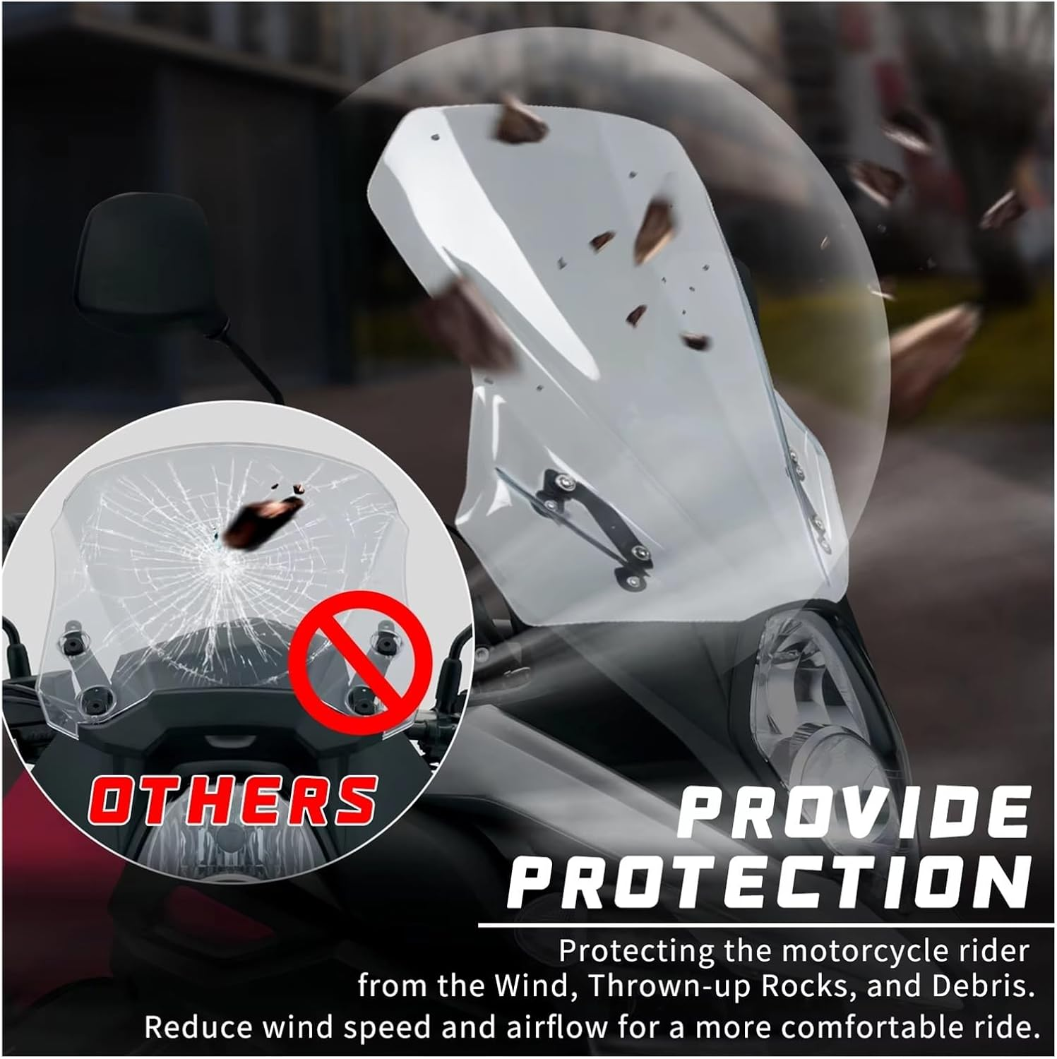 Motorbike Windscreen for Suzuki for DL650 for V-Strom650 2017-2023 Motorcycle Windscreen Windshield Wind Shield Screen Protector Parts Double Bubble Windshield(Light Smoke) image number 3