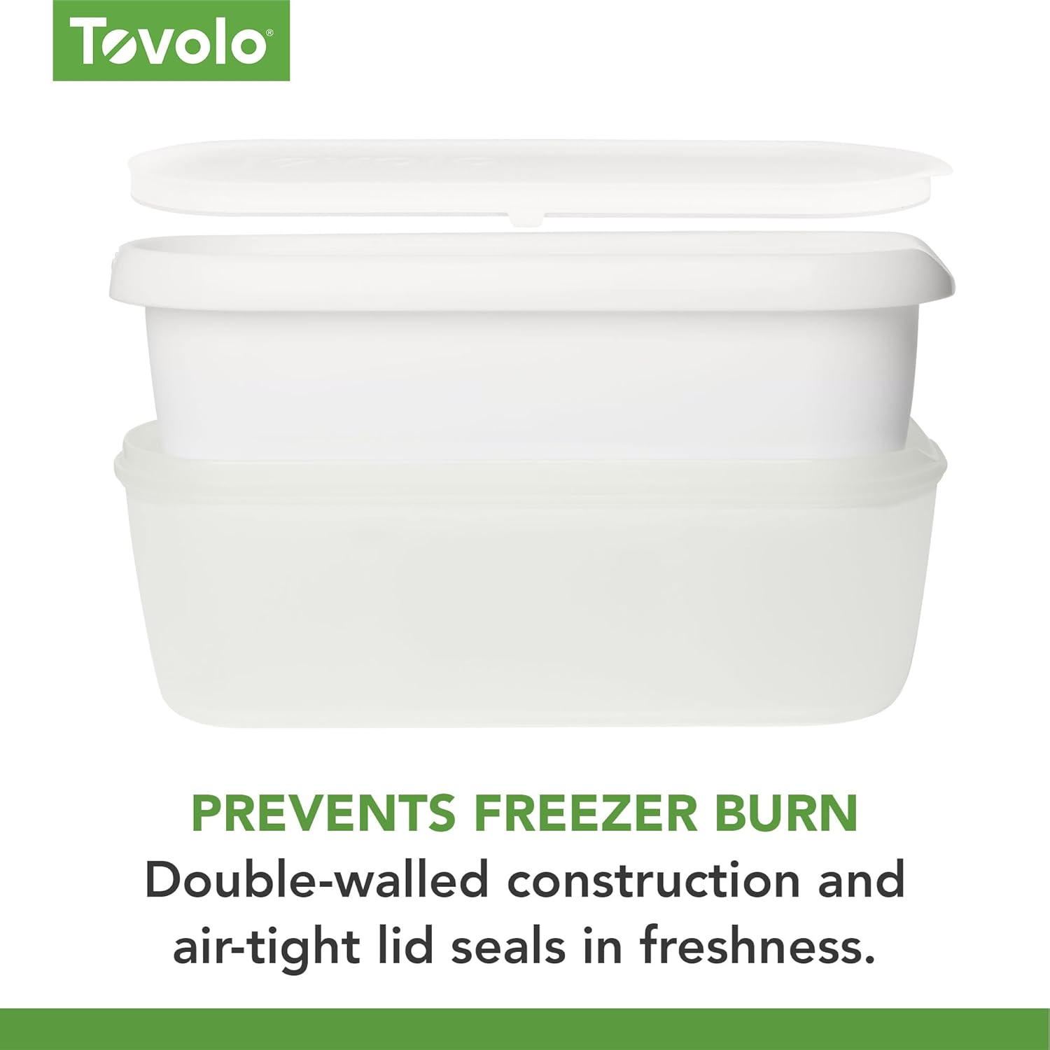 Tovolo Glide-A-Scoop Ice Cream Tub, 1.5 Quart, Insulated, Airtight Reusable Container with Non-Slip Base, Stackable on Freezer Shelves, Bpa-Free, White image number 1