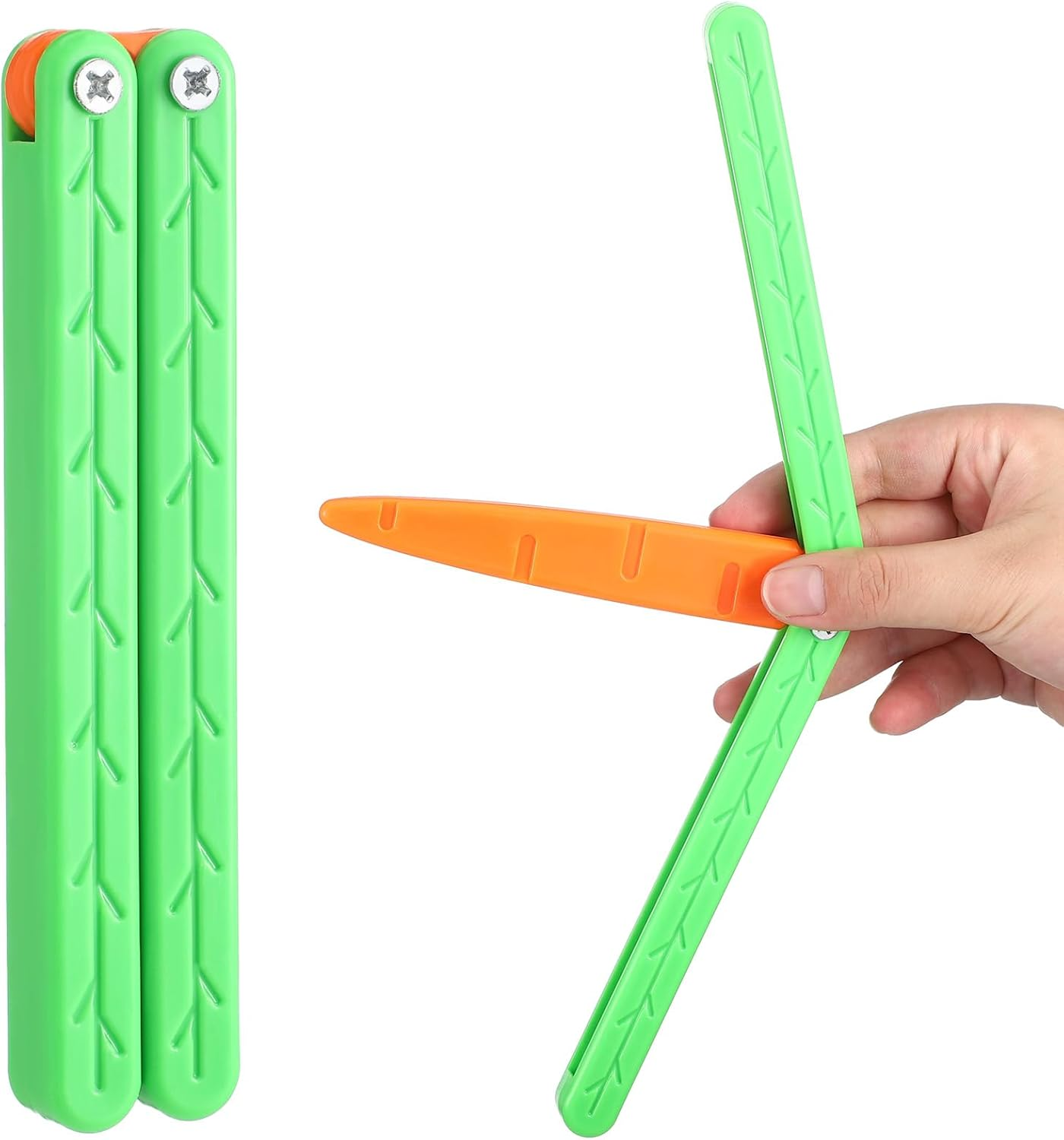 Easter Toy Knife Butterfly Toy Knife Plastic Carrot Knife Toy Gift for Adults ADHD Fidget Toys Stress Sensory Toy for Autism ADD Anxiety Relief, Large(6 Pcs, Normal)