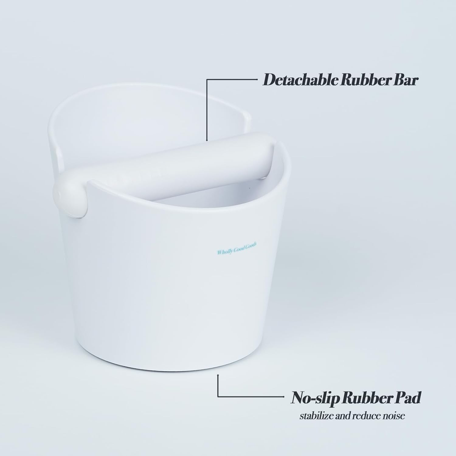 Coffee Knock Box for Coffee, ABS Coffee Grind Knock Box, Shock-Absorbent Durable Coffee Espresso Knock Box Dump Bin Grind Waste Removable Detachable Knock Bar and Non-Slip Base Colors (White) image number 3