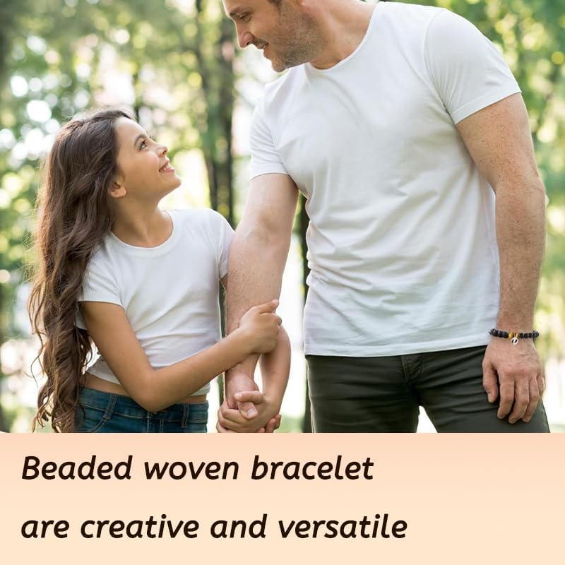 Father Day Gifts for New Dad Birthday Gifts for Dads to Be Gift to Daddy Natural Stone Bracelet with Feet Print Gift - To An Amazing New Dad image number 6