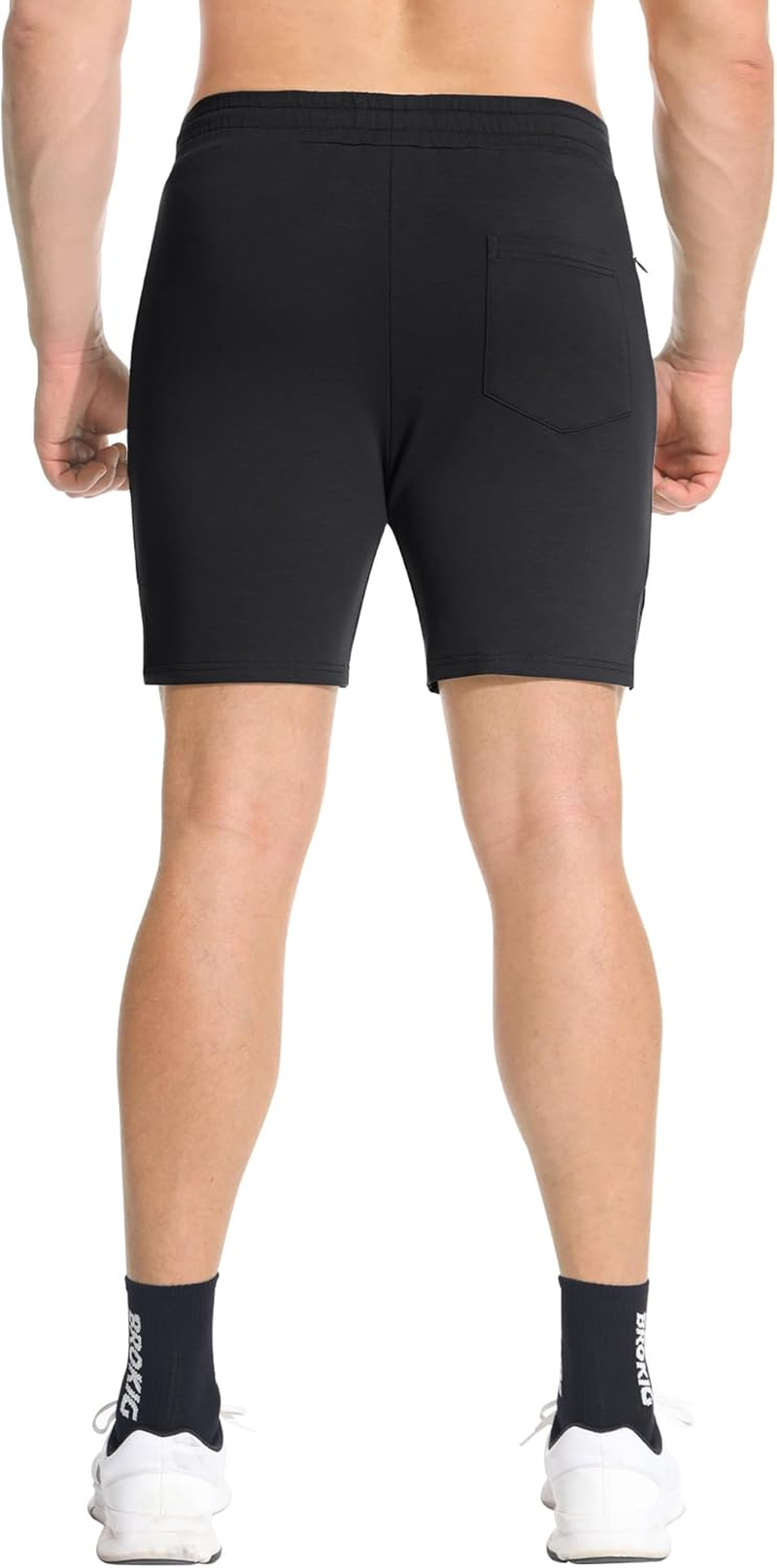 BROKIG Men'S Inpok Gym Running Shorts, Split Leg Sport Workout Fitness Shorts with Zip Pocket image number 2