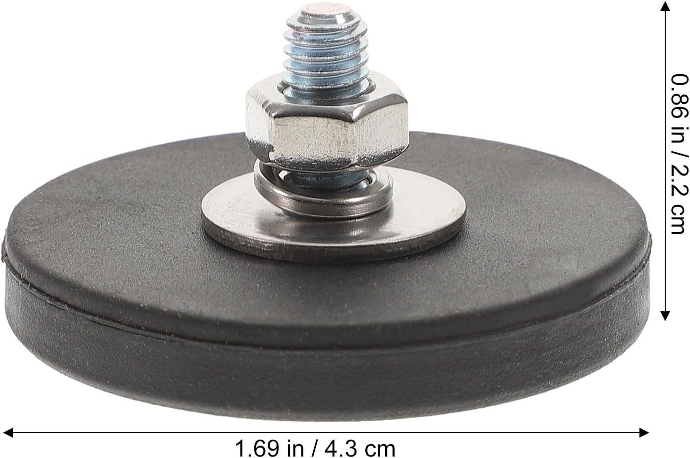 Baluue Rubber Black Base Magnetic Ceiling Threaded Studs Magnetic Car Mount Car Holder with Bolts and Nuts Painted Base Rubber Black Small Coated Coated Bade