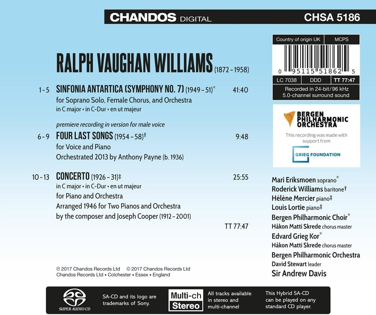Vaughan Williams Sinfonia Antartica, Etc