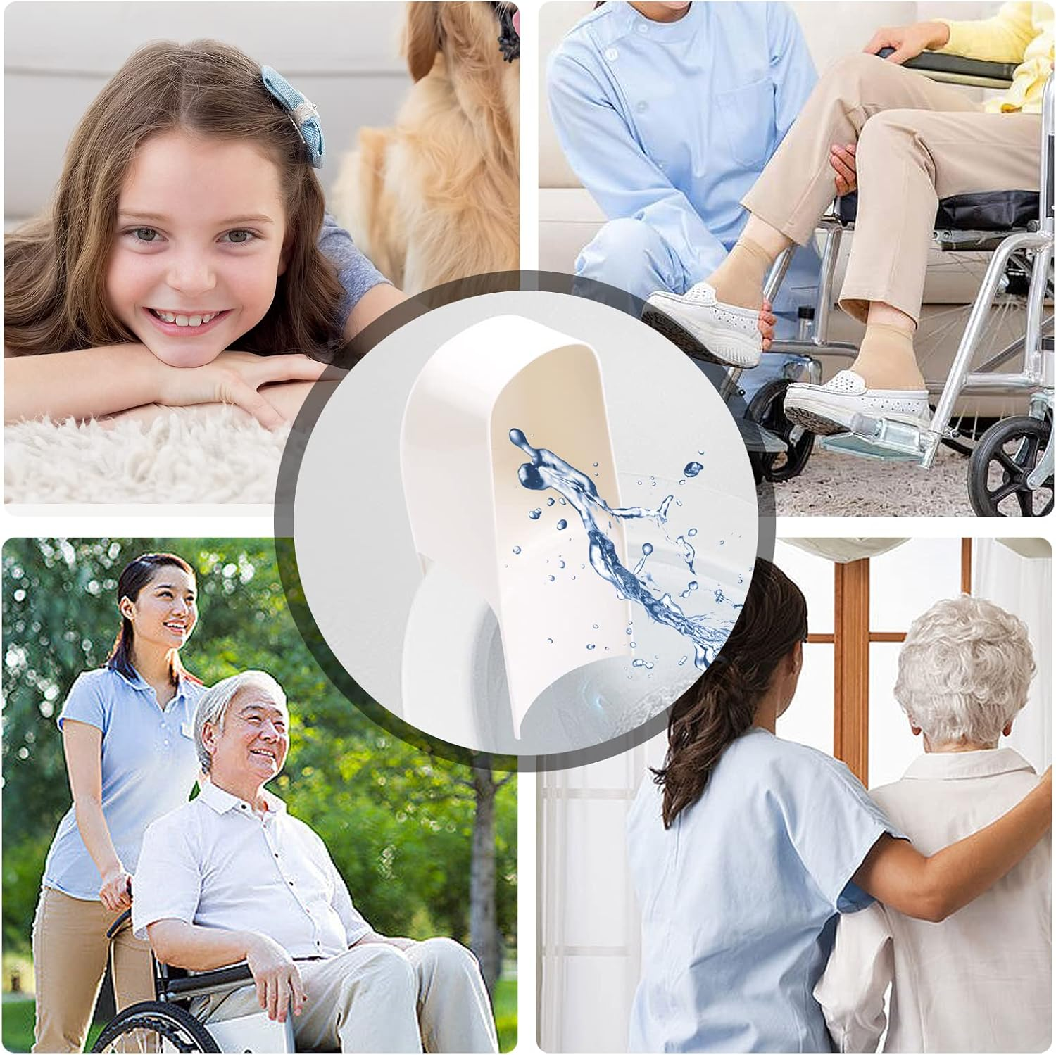 Splash Guard Toilet Seat Design for Directs Urine Home Care Disability Elevated Fits Most Seats - Measures 14.0 X 6.0 4.0 Inches White (MSGD1464) image number 5