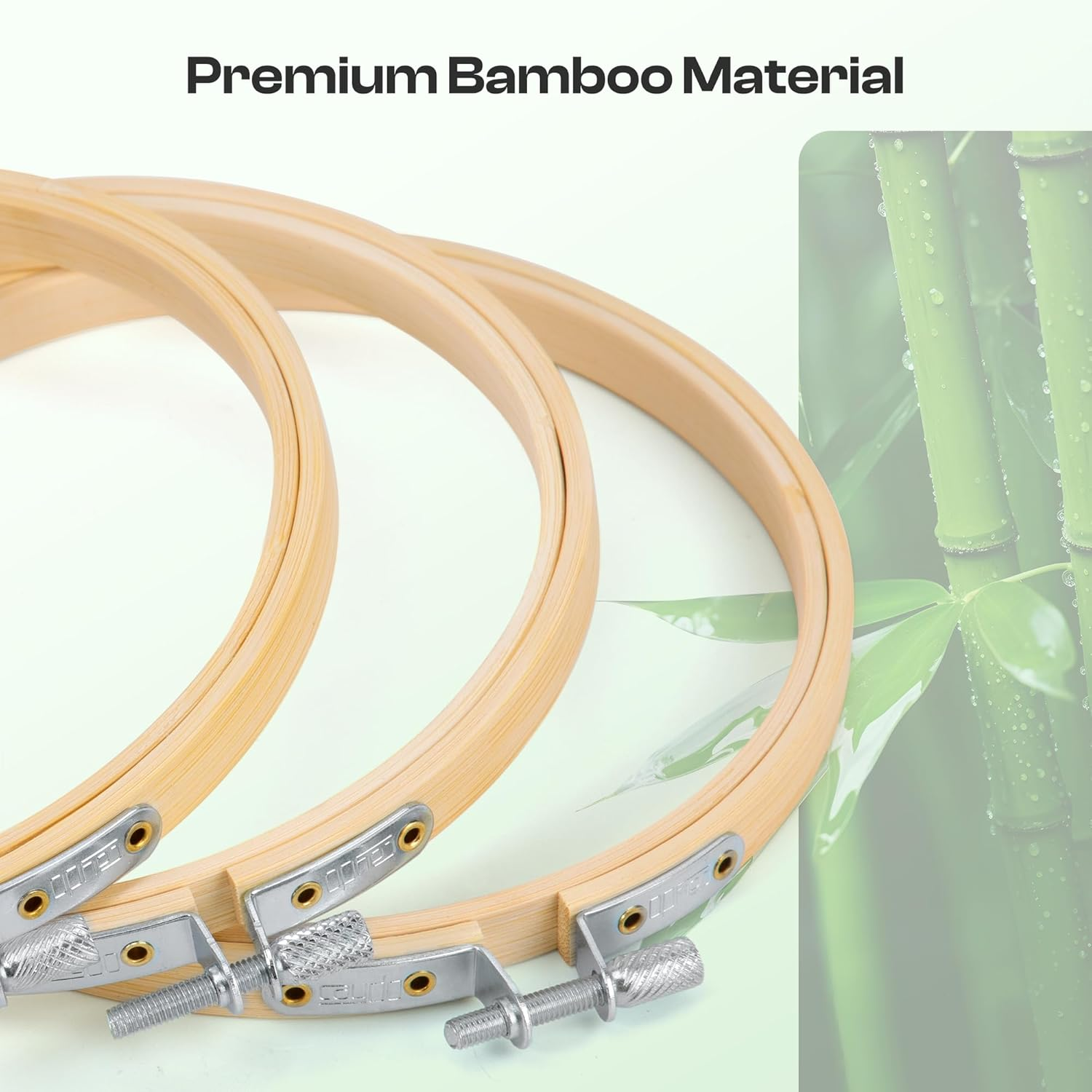 Caydo 6 Pieces 6 Inch Embroidery Hoop with Metal Screw, round Embroidery Hoops Set, Bamboo Cross Stitch Hoop Ring, Embroidery Frames for Art Craft Sewing, Home Ornaments image number 5