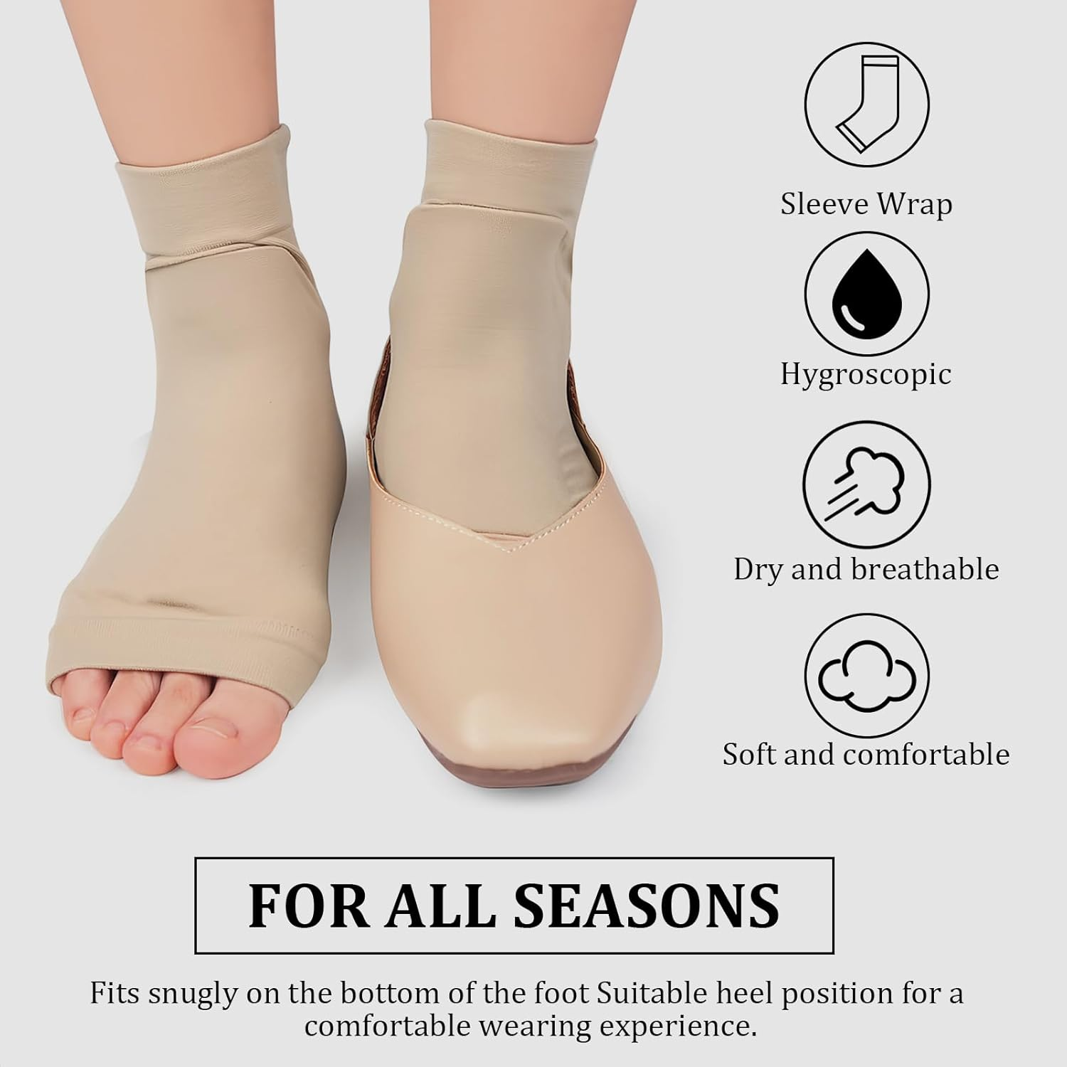 1 Pair Ankle Support for Women Men Compression Gel Socks, Breathable Wrap Silicone Sock, Compression Socks for Plantar Fasciitis Achilles Tendon Neoprene image number 4
