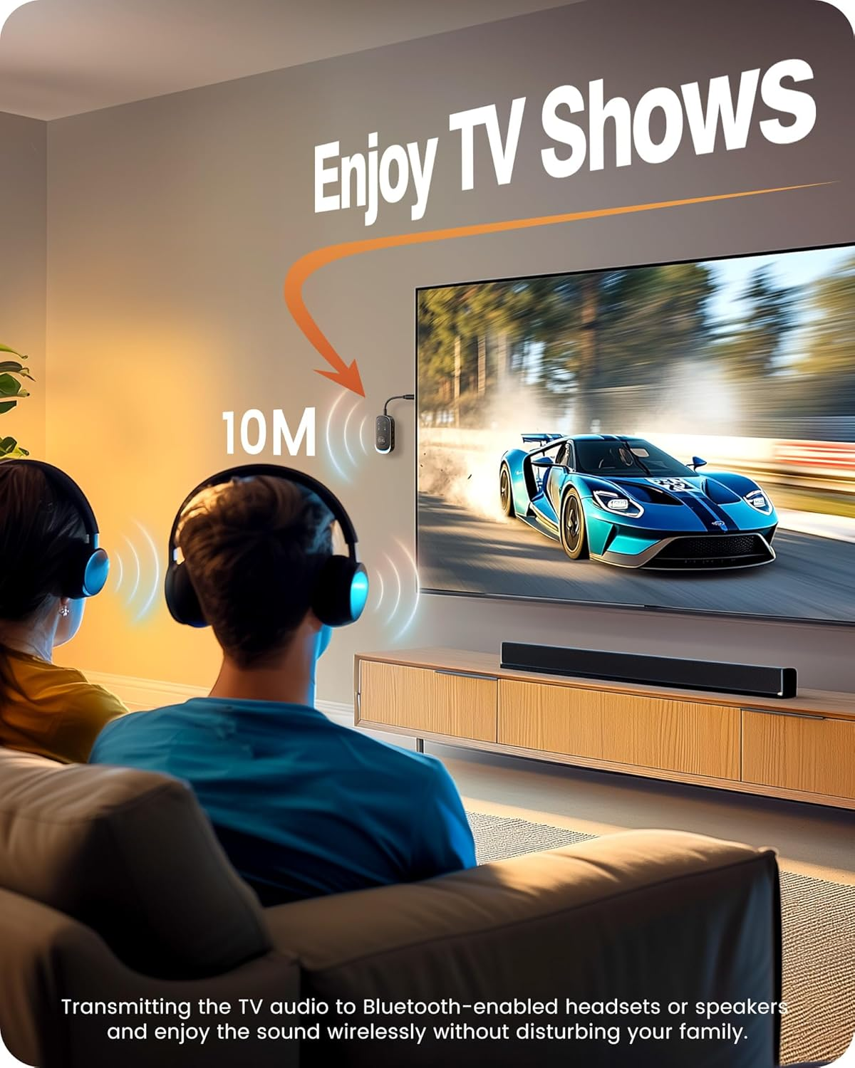 LENCENT Bluetooth 5.3 Transmitter and Receiver 2 in 1, Airplane Bluetooth Adapter for Airpods or Headphones Dual Pairs, 3.5Mm AUX Jack Wireless Audio Transmitter for Planes, TV, Car Stereo, Treadmill image number 1