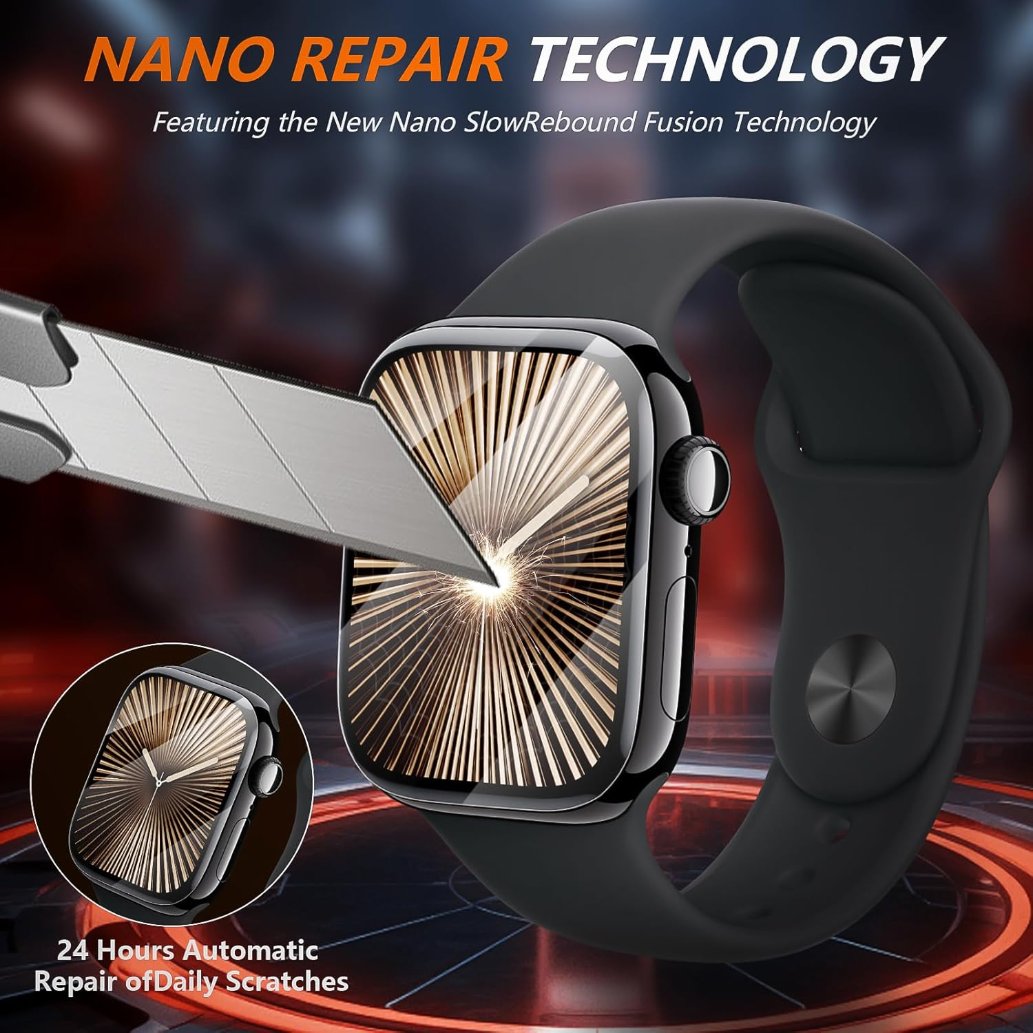 Suoman 5-Pack Screen Protector for Apple Watch Series 11/10 46Mm, Anti-Scratch HD Self-Healing Flexible Full Coverage TPU No Bubble Film for Iwatch 46Mm image number 1