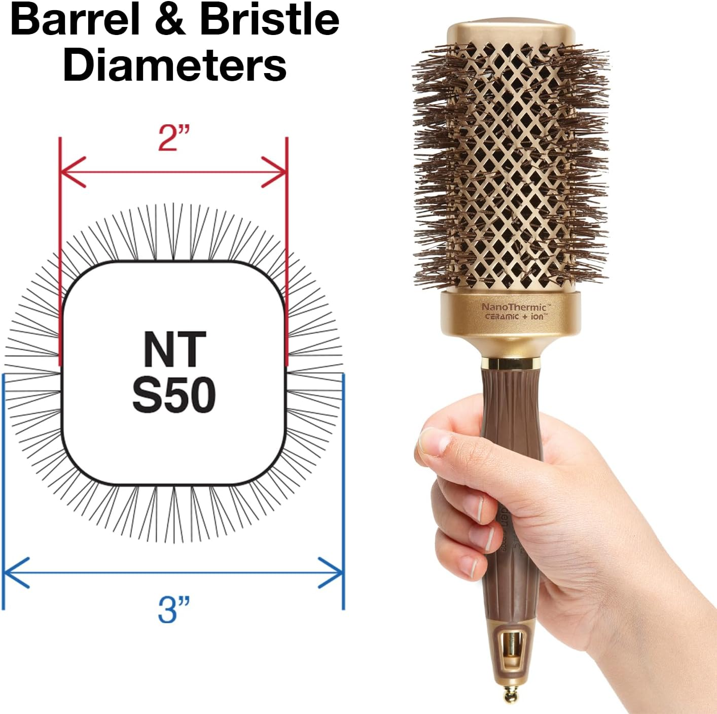 Olivia Garden Nanothermic Ceramic + Ion SQUARE Shaper Hairbrush image number 3