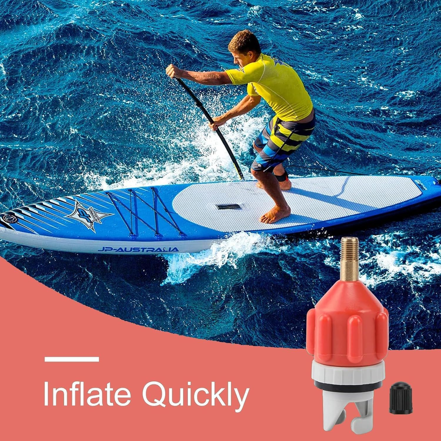 Boat Air Valve Adaptor Kit,Inflatable Sup Pump Adaptor,Paddle Board Pump Adaptor,Nozzles Sup Pump Adaptor Air Pump Converter,Stand up Paddle Board,Inflatable Bed,Compressor Air Valve Converter image number 2
