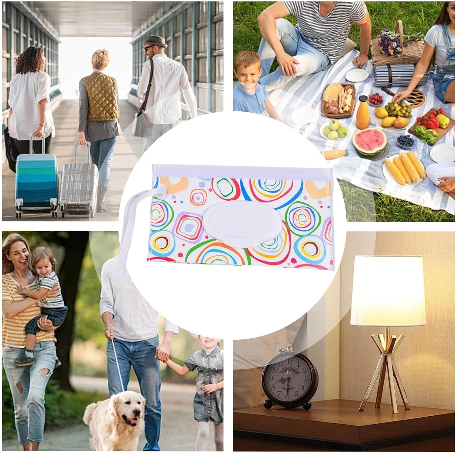 Baby Wipe Holder - Wipe Holder for Diaper Water Resistant | Reusable Wipes Pouch Wipe Holder with Wrist Strap for Stroller Vehicle Shopping image number 2