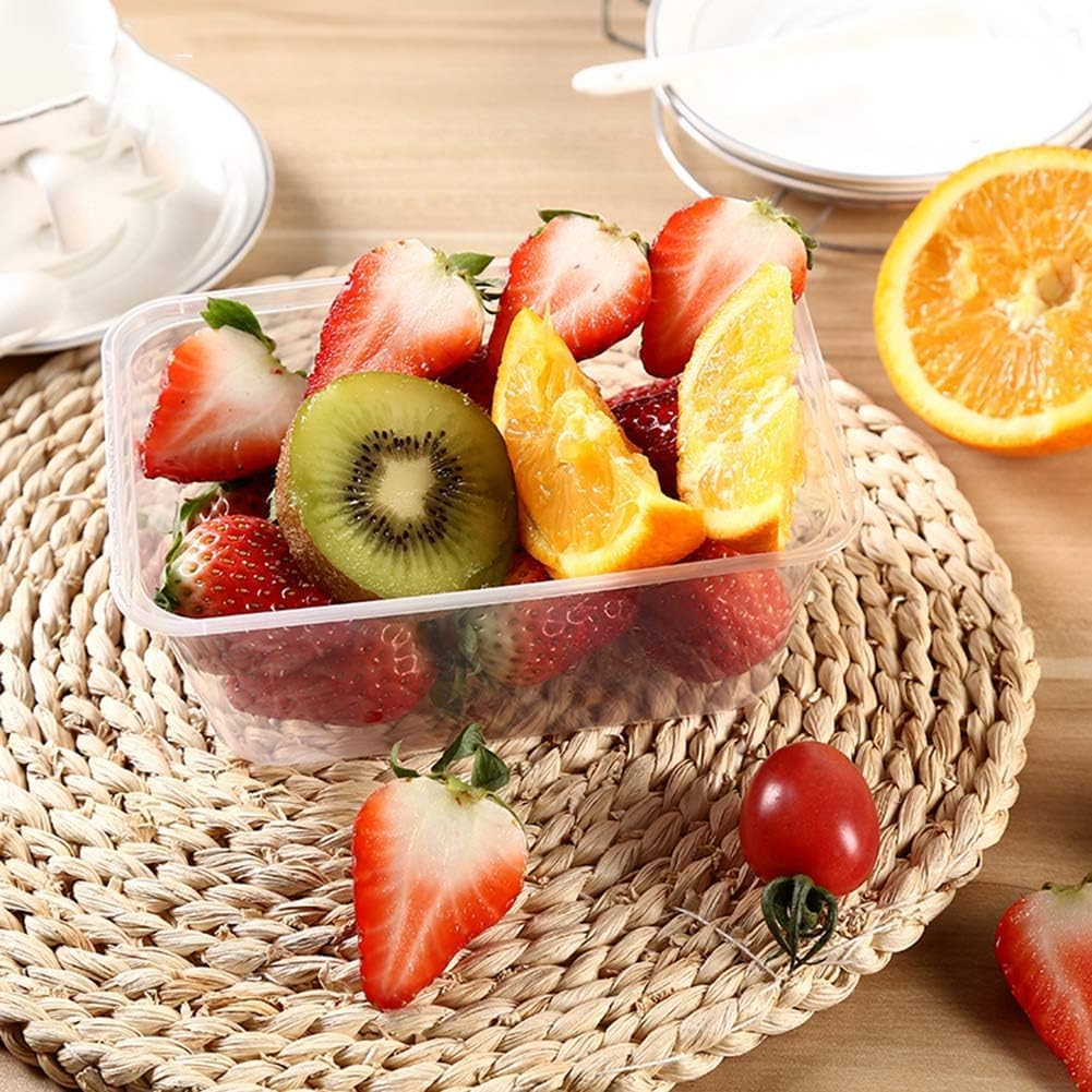 50 Pack Plastic Takeaway Food Plastic Storage Food Containers with Lids, Meal Prep Containers, Bento Box BPA Free, Reuse, Refrigerator Safe, Microwave, Dishwasher Safe Plastic Takeaway Containers image number 6