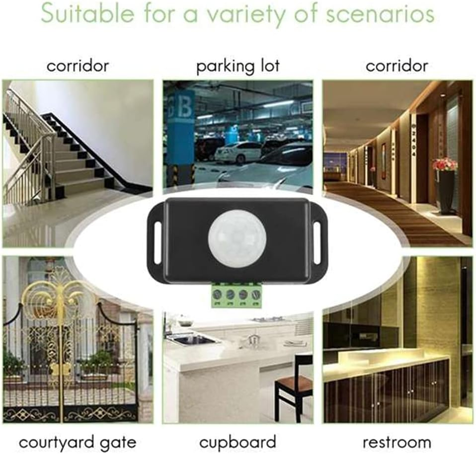 Elqater Automatic Sensor Switch IR Infrared Detector Light Switch Module DC 12 24V 8A for LED Strip