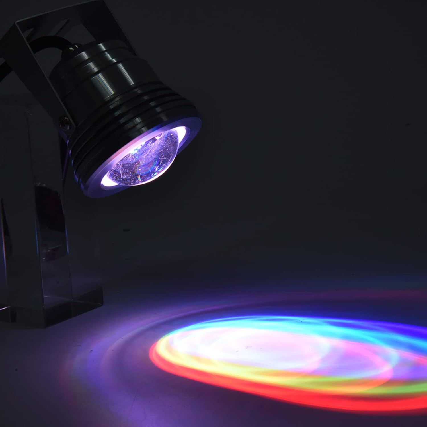 12V 10W Spot Light IP65 Waterproof RGB LED Aquarium Pond Spotlight Underwater Fish Lighting with Remote Controller, 120 Degree Adjustable Stand (Black Cover) image number 5