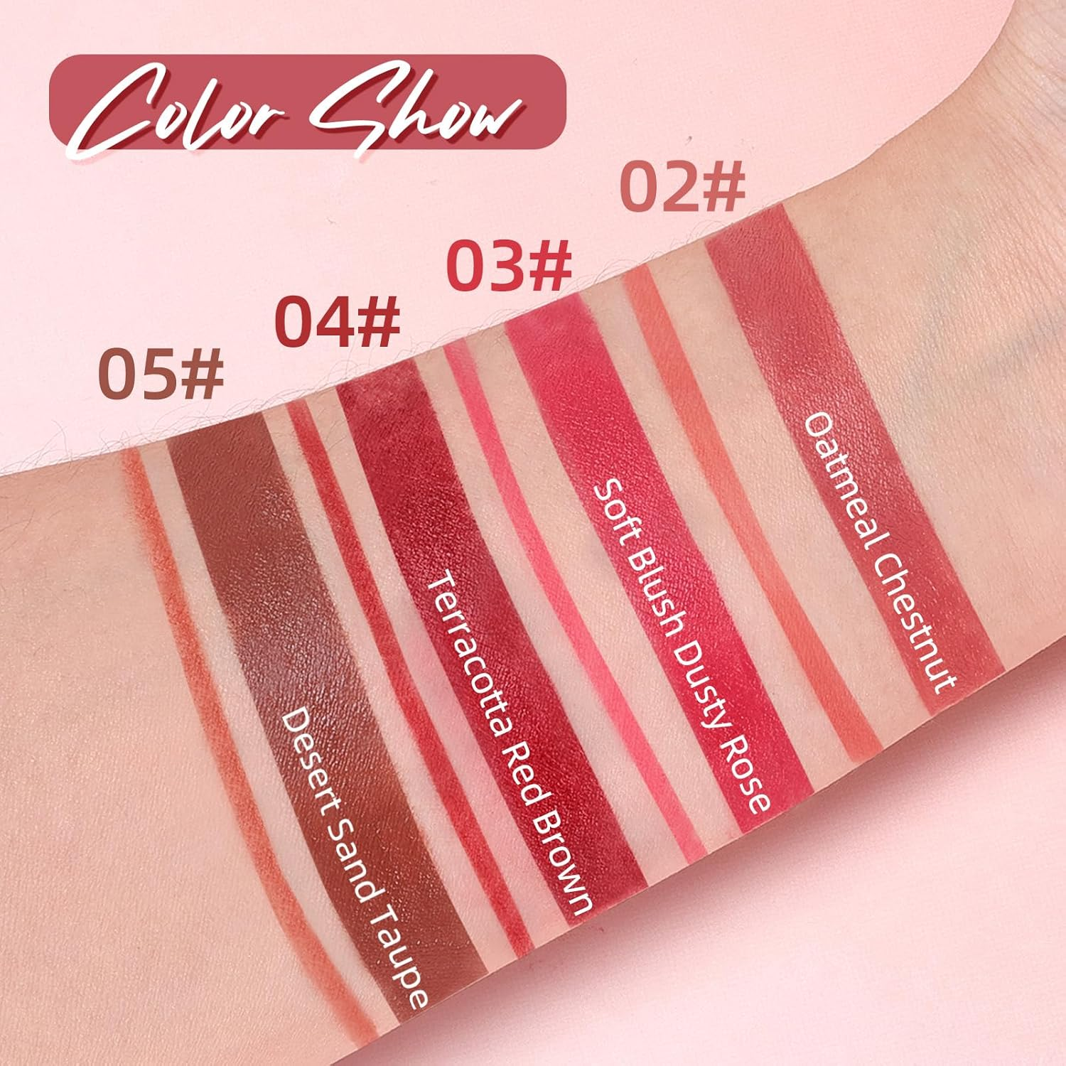 U-Shinein 2-In-1 Matte Lipstick & Lip Liner Double-End Pen, Long Lasting Smudge-Proof Nourishing Velvet Finish Makeup Party & Office for Women 05 - 04 Terracotta Red Brown image number 7