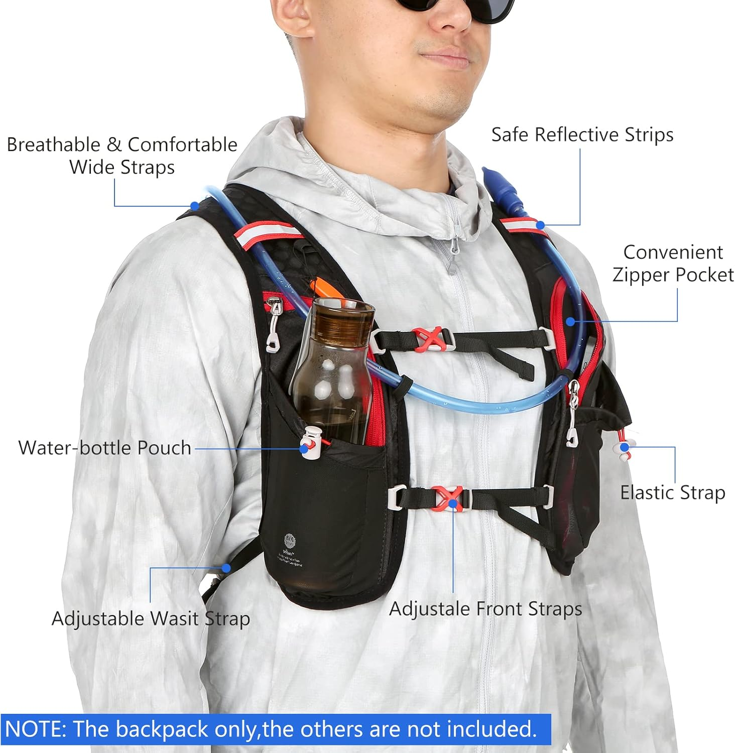 Aomiun Hydration Pack Backpack with 2L Water Bladder Super Lightweight Breathable Hydration Vest for Outdoors Marathoner Running Cycle Climbing image number 1