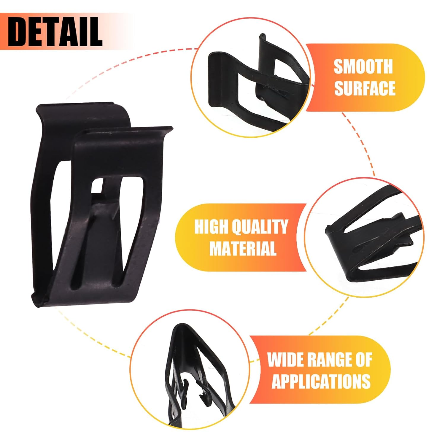 Tanstic 50Pcs 10 Sizes Metal Trim Panel Spring Clip Kit, Including 1# 2# 3# 4# 5# 6# 7# 8# 9# 10# Metal Retainer Clips Automotive Car Interior Trim Clips Moulding Fastener Compatible with Audi VW image number 6