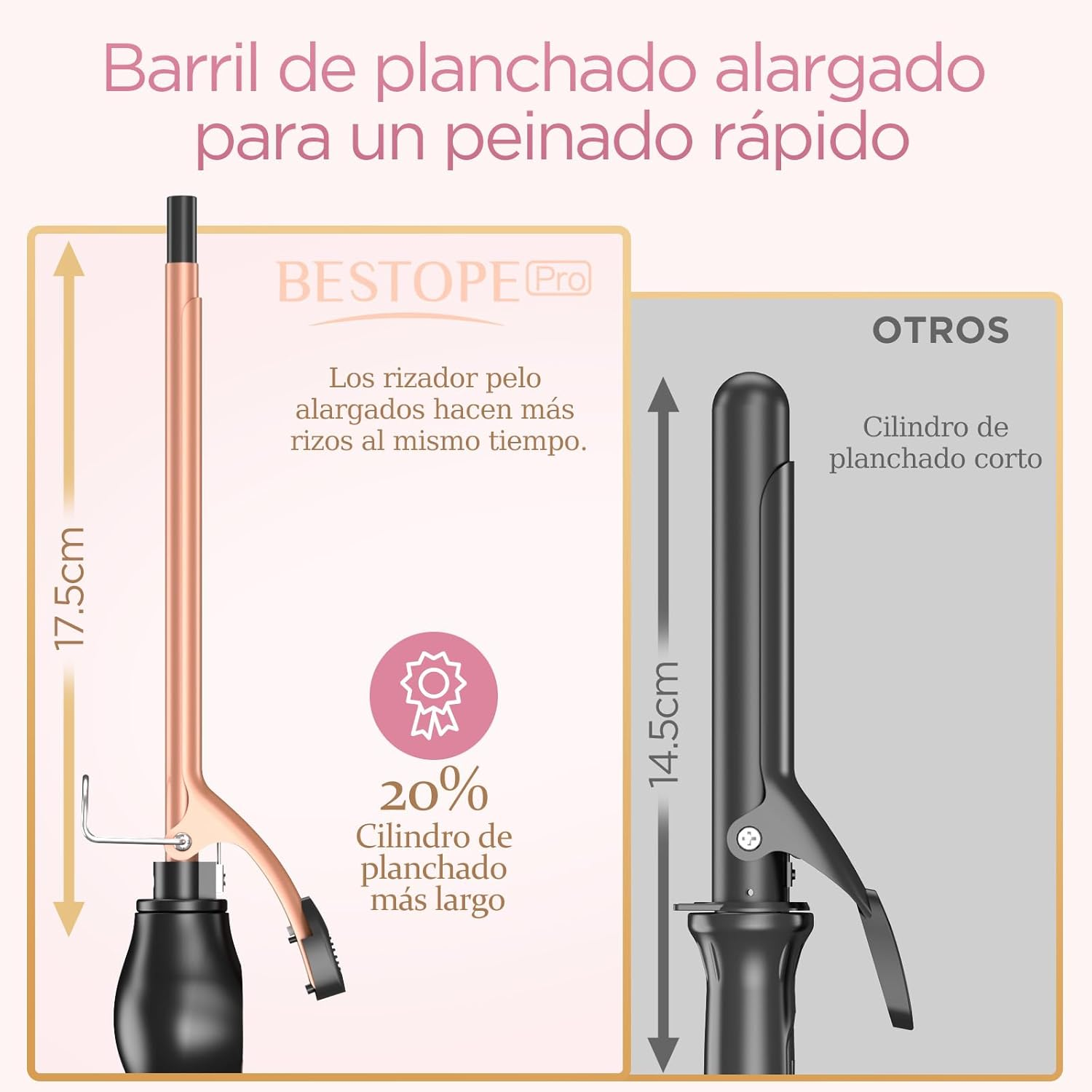 BESTOPE PRO Curling Iron 9 Mm for Small Curls - Multi-Temperature, Extension Design Hair Curler, Fast Heating, Large LCD Display, with Clamp and Glove image number 4