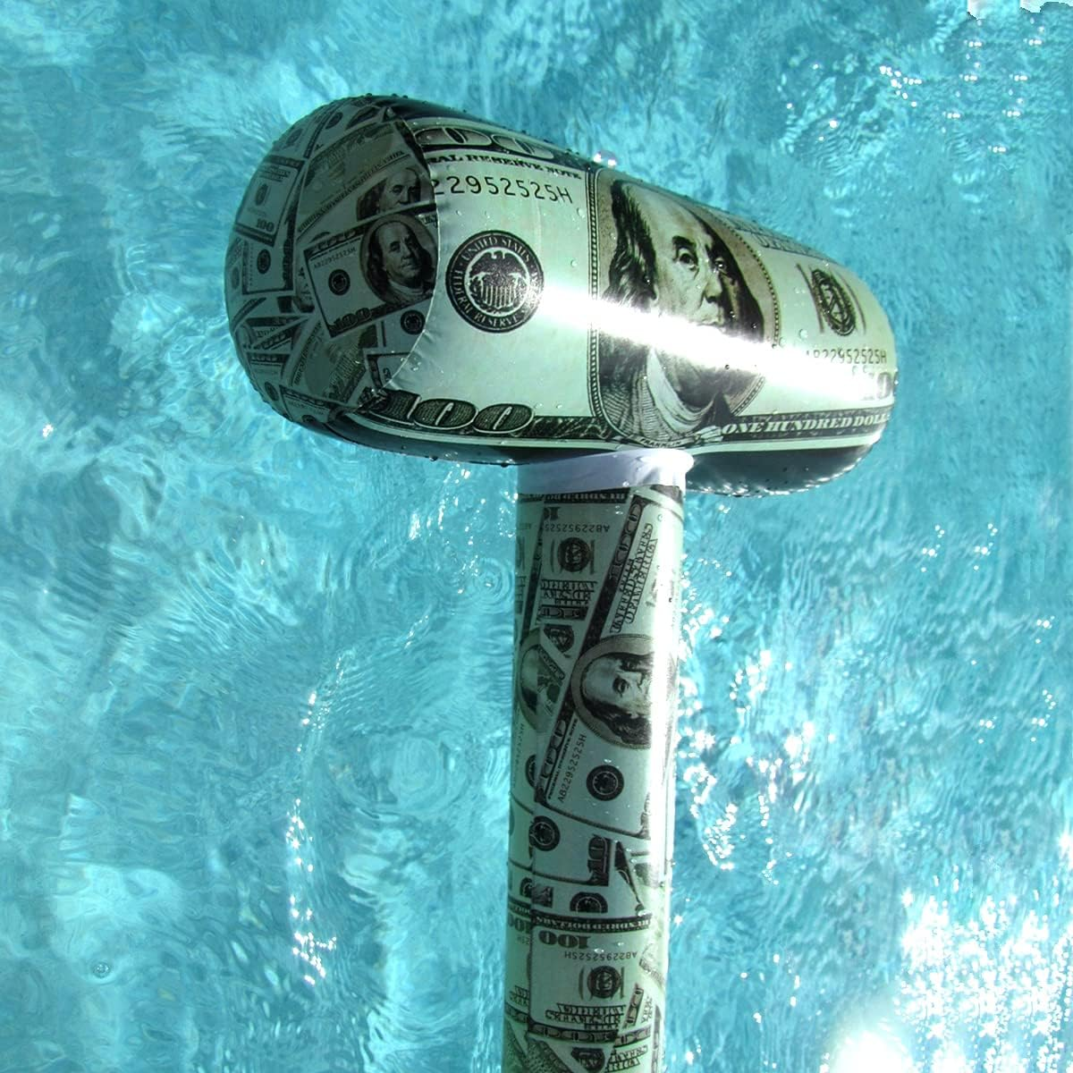 Treasure Gurus 31 Inch Inflatable $100 Dollar Bill Swimming Pool Water Float Blow up Toy Kids Party Favor Prop Decor Floatie, Green image number 2