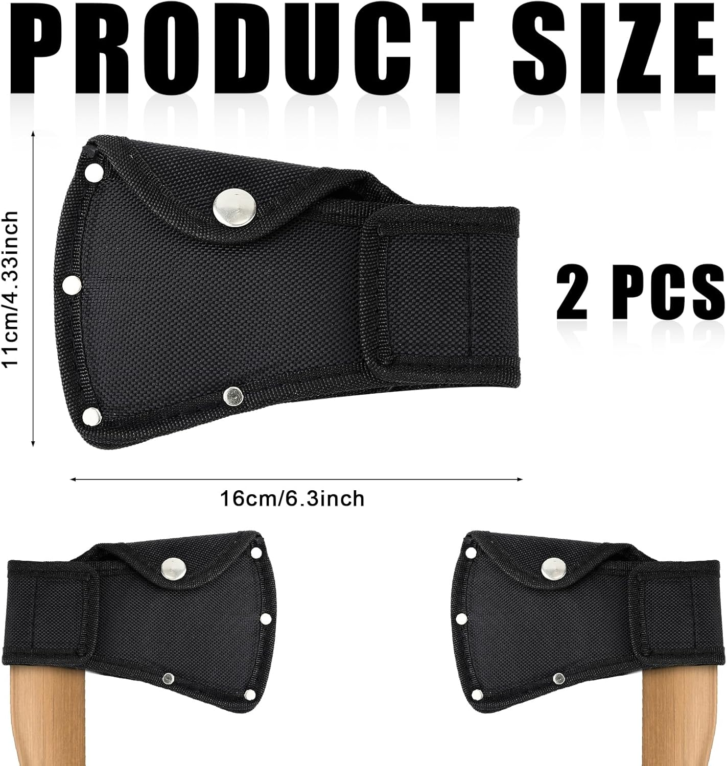 2Pcs Axe Head Cover, Hatchet Sheath Axe Holster Double Snap Ax Protective Cover Camping Axe Blade Cover Camp Axe Sheath Fit for 1.25Lb Axe Hatchet Protector for Outdoor Hiking