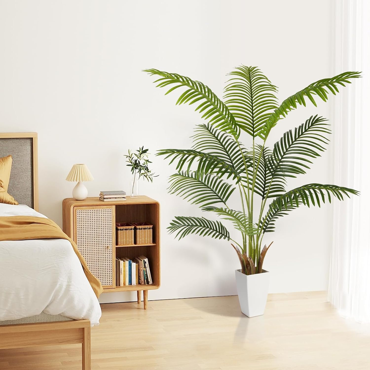 Alupssuc 150Cm Artificial Tree Palm Tree with Pot, Large Artificial Plants Indoors, Real Touch Silk Fake Plants for Home Office Decor image number 2