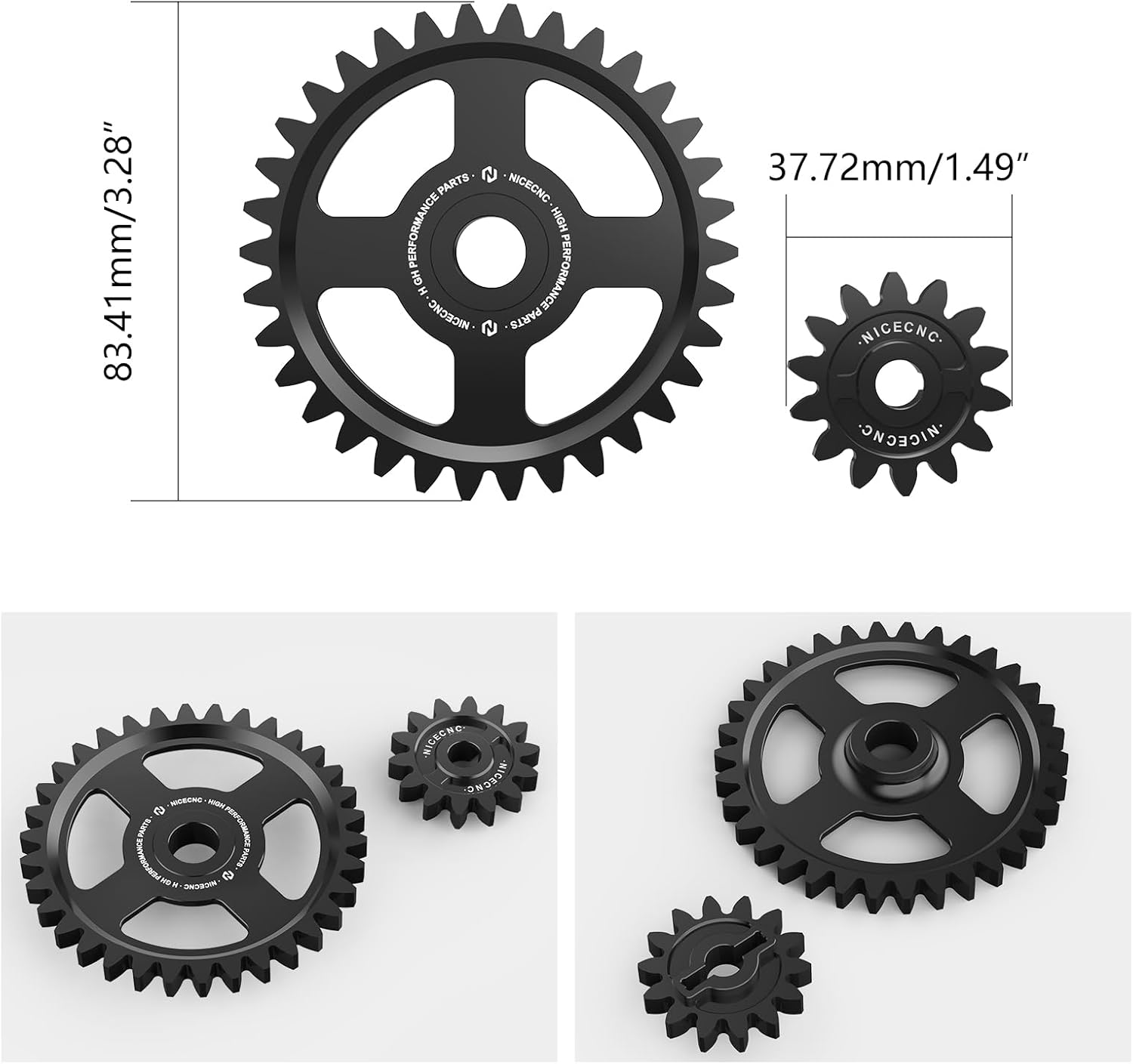 NICECNC Black Motorcycle Engine Oil Pump Idler Gear Compatible with KTM 250 350 SX-F XC-F 2016-2022 250 350 EXC-F EXC XCF-W 2017-2022,Compatible with Husqvarna 250350 FC FX 2016-22,See Fitment image number 2