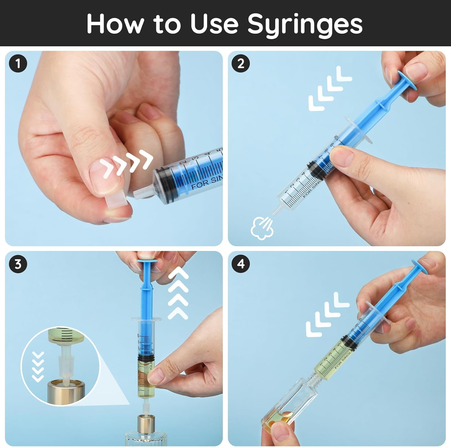 Segbeauty Perfume Cosmetic Transfer Tools, Include 2PCS 10Ml Fragrance Decanter Syringe, Funnel in Metal, Pipettes, Refill Pumps for Spray Bottle (Blue + Purple) image number 1