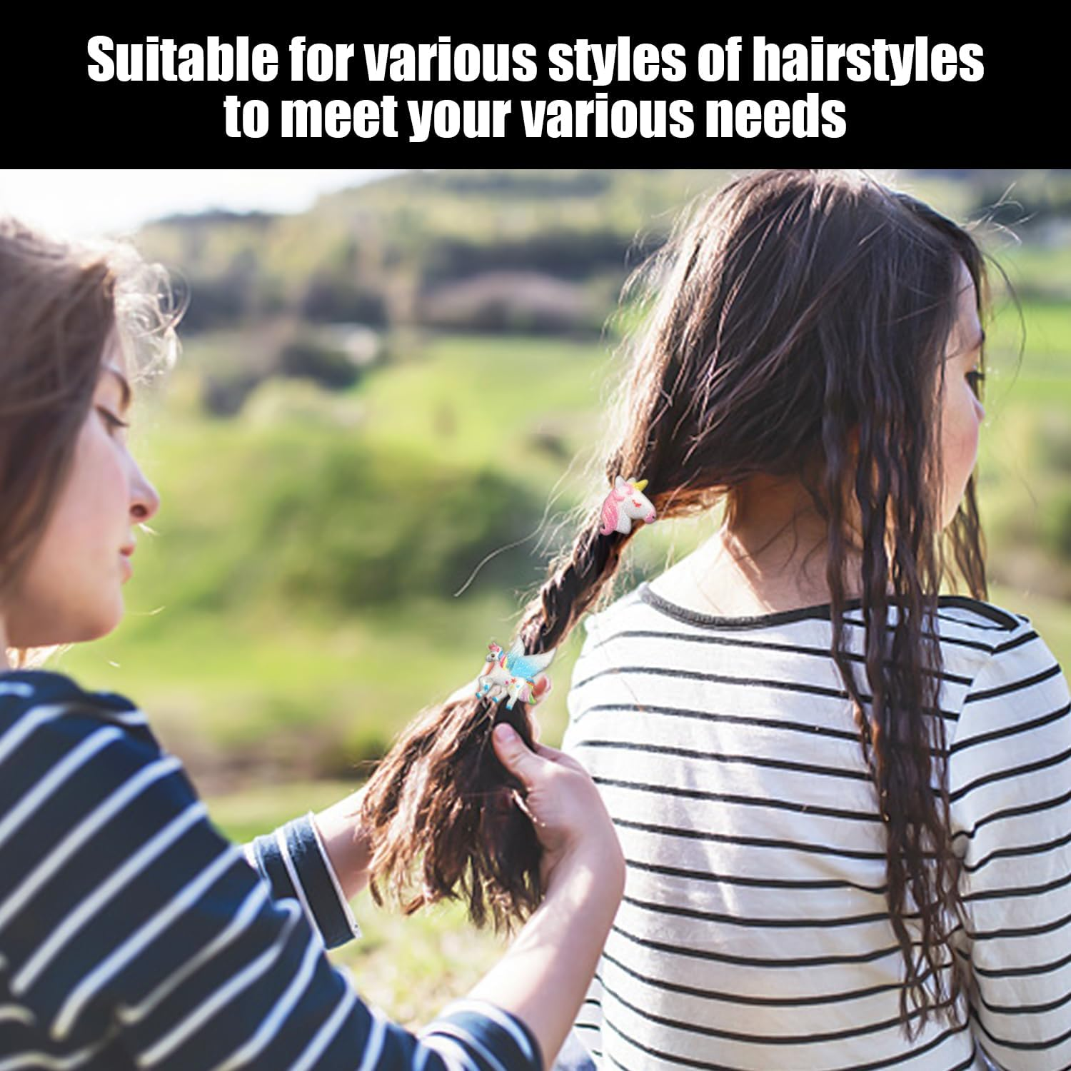 4 Pairs Cartoon Hair Rings, Elastic Headband for Children, Cute Ponytail Headband and Hair Accessories for Girls image number 5