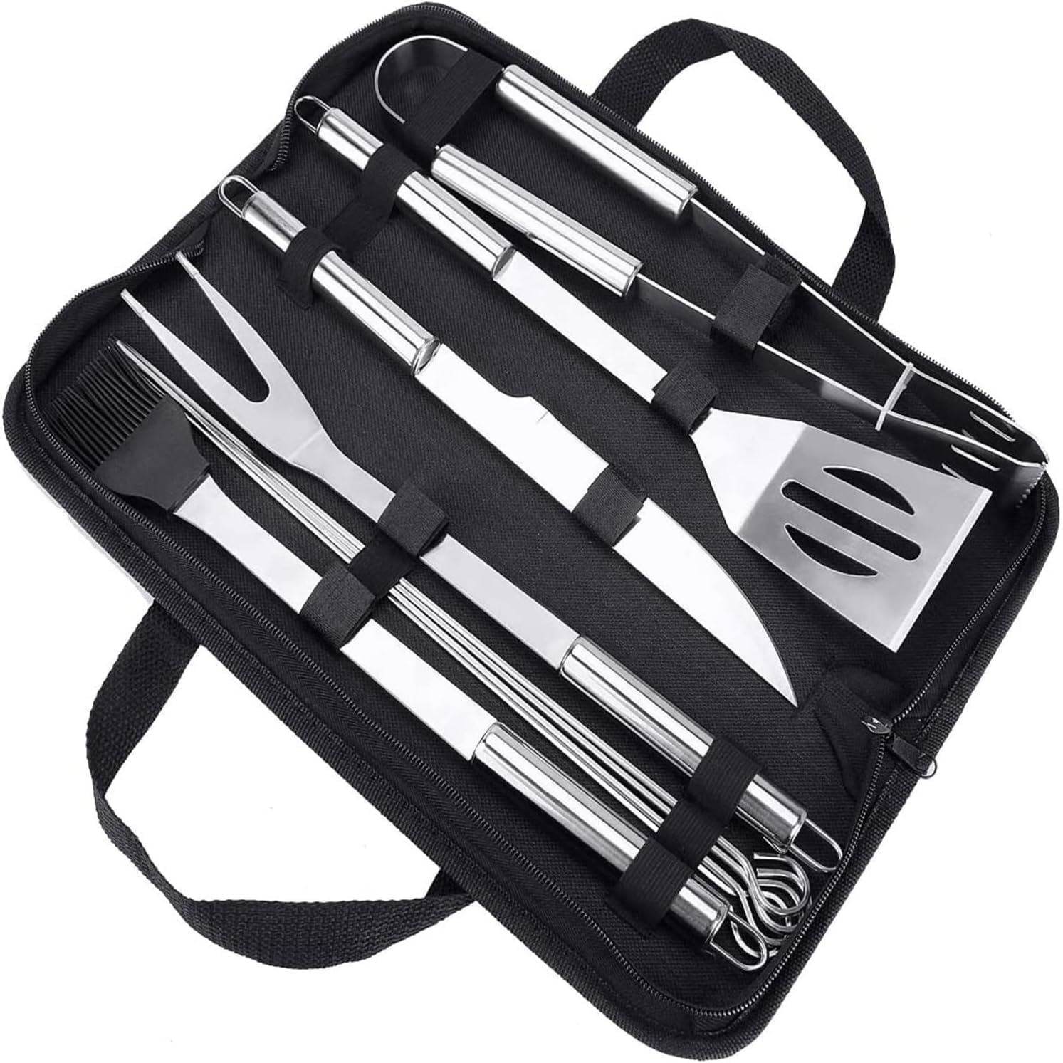 BBQ Grill Tools Set Grill Kit 9Pcs Barbecue Accessories Stainless Steel Grill Set Heavy Duty BBQ Grilling Accessories Tools Set with Carry Case for Men Women Camping Grilling image number 6