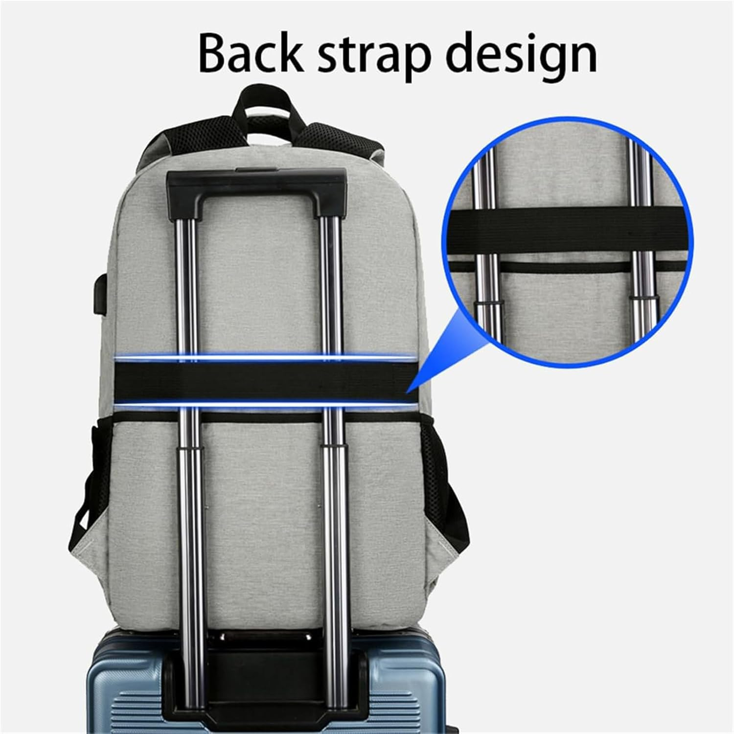 Lunch Backpack, Big Laptop Backpack Waterproof Travel with Lunch Compartment & USB Port & Earphone Port Waterproof Insulated Cooler (Grey) image number 1