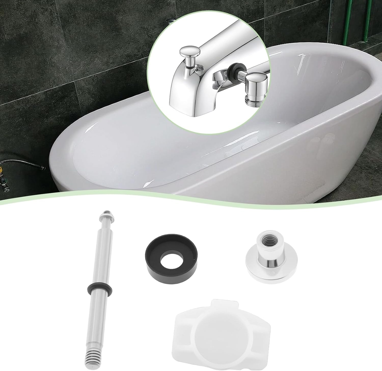 OTOTEC 2Pcs TUB Diverter SPOUT Repair KIT M5 for Bathroom Bathtub Leaking Faucet Bathtub Diverter Nozzle, Chrome