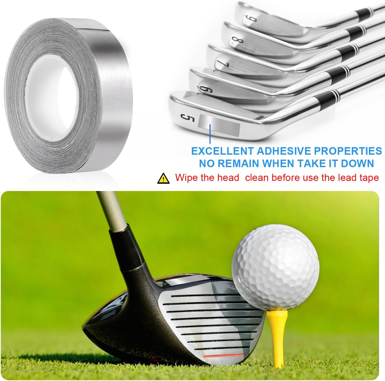 1 Gram/Inch Lead Tape for Pickleball Paddles, 1/2'' X 100'' Pickleball Lead Weight Tape for Golf Adhesive Lead Tape for Golf Club Racquet Tennis Racket image number 4