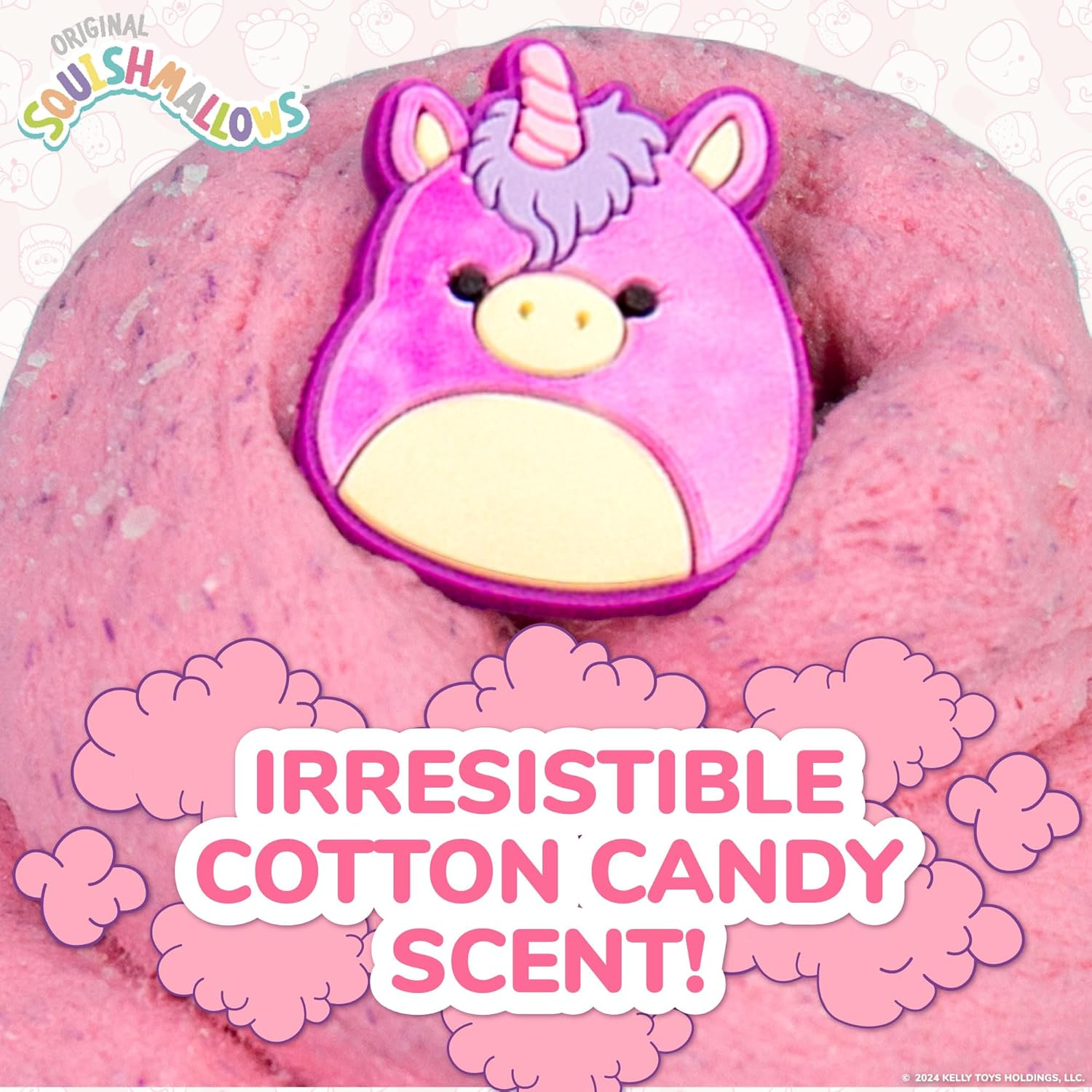 SQUISHMALLOWS Original Lola the Unicorn Premium Cloud Slime, Cotton Candy Scented, 8 Oz. Fluffy Slime, 2 Fun Slime Add Ins, Pre-Made Slime for Kids, Great 6 Year Old Toys, Super Soft Slime Toy