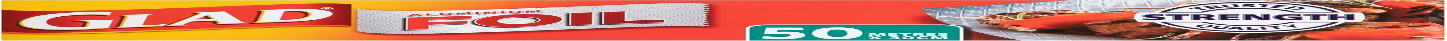 Glad Aluminium Foil, 50 Metre Aluminum Foil for Grilling, Roasting, Baking, and Food Storage to Preserve Freshness, 50M X 30Cm, 1 Count