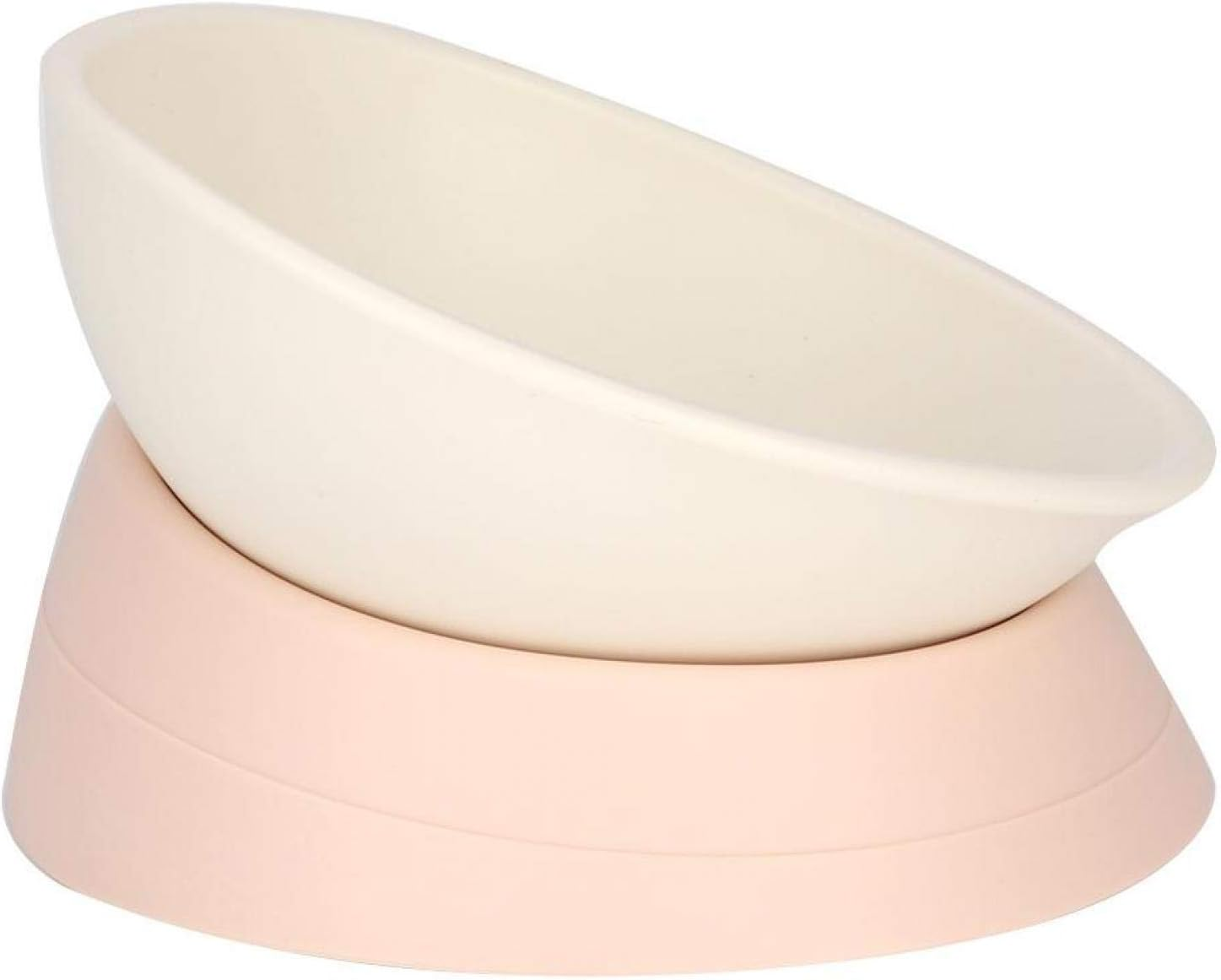 EVTSCAN Pets Dog Cat Bowl, Raised Cat Food Water Bowl, Detachable Elevated Stand Pet Feeder Bowl, No-Spill, 0-30&deg;Adjustable Tilted Pet Bowl(白色) image number 6