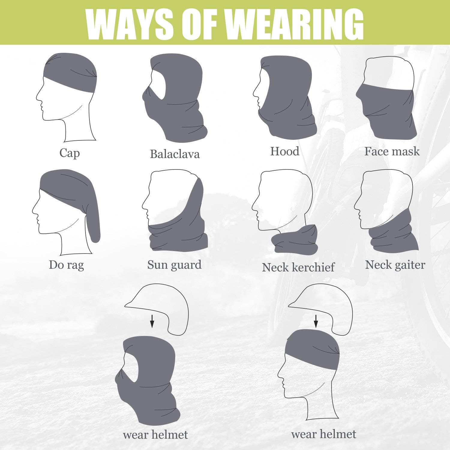 Balaclava Face Mask Adjustable Windproof UV Protection Hood image number 5